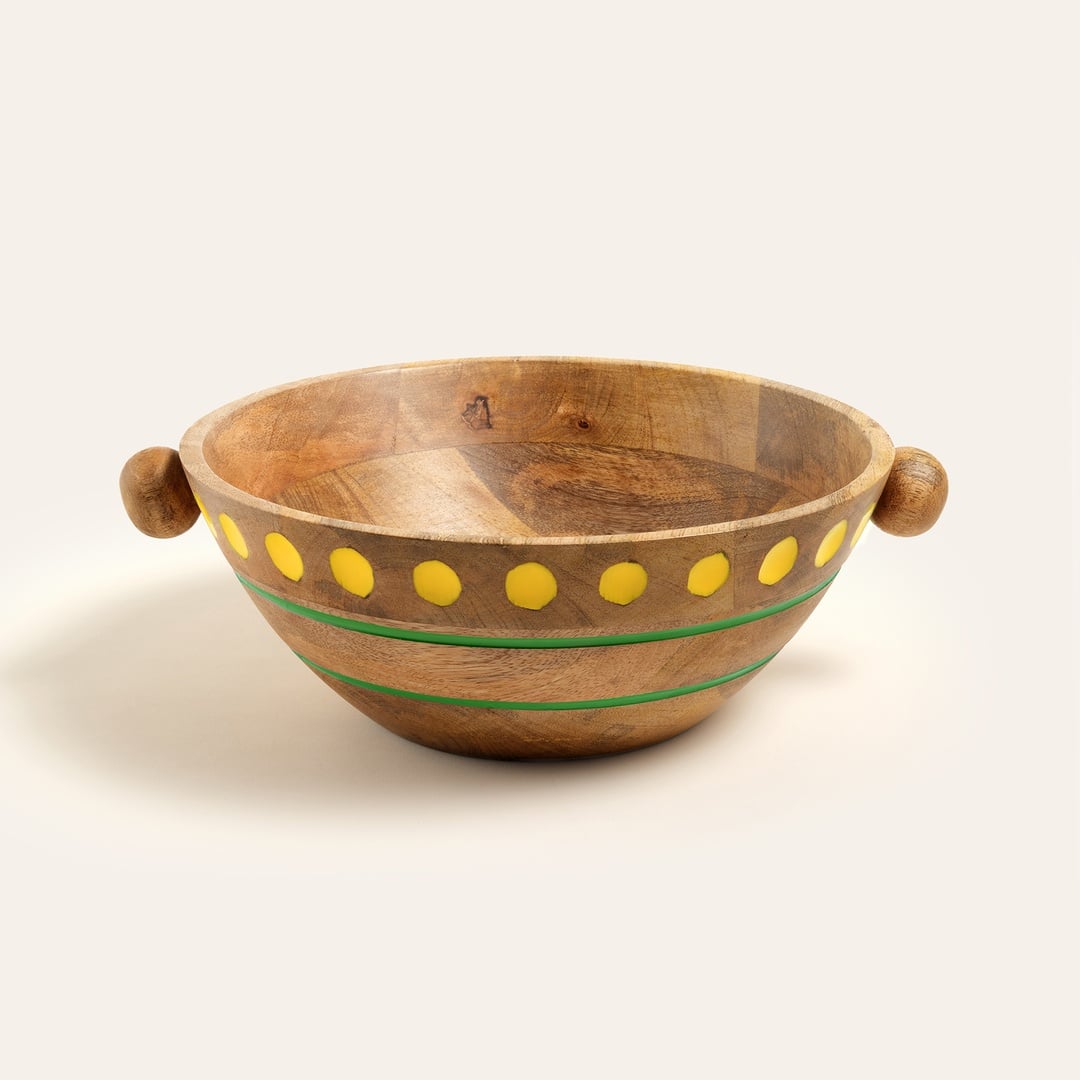 Lakrı Mango Ağacı Kase 28x23x9 Cm Sarı