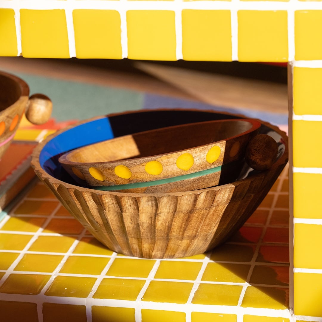 Lakrı Mango Ağacı Kase 28x23x9 Cm Sarı