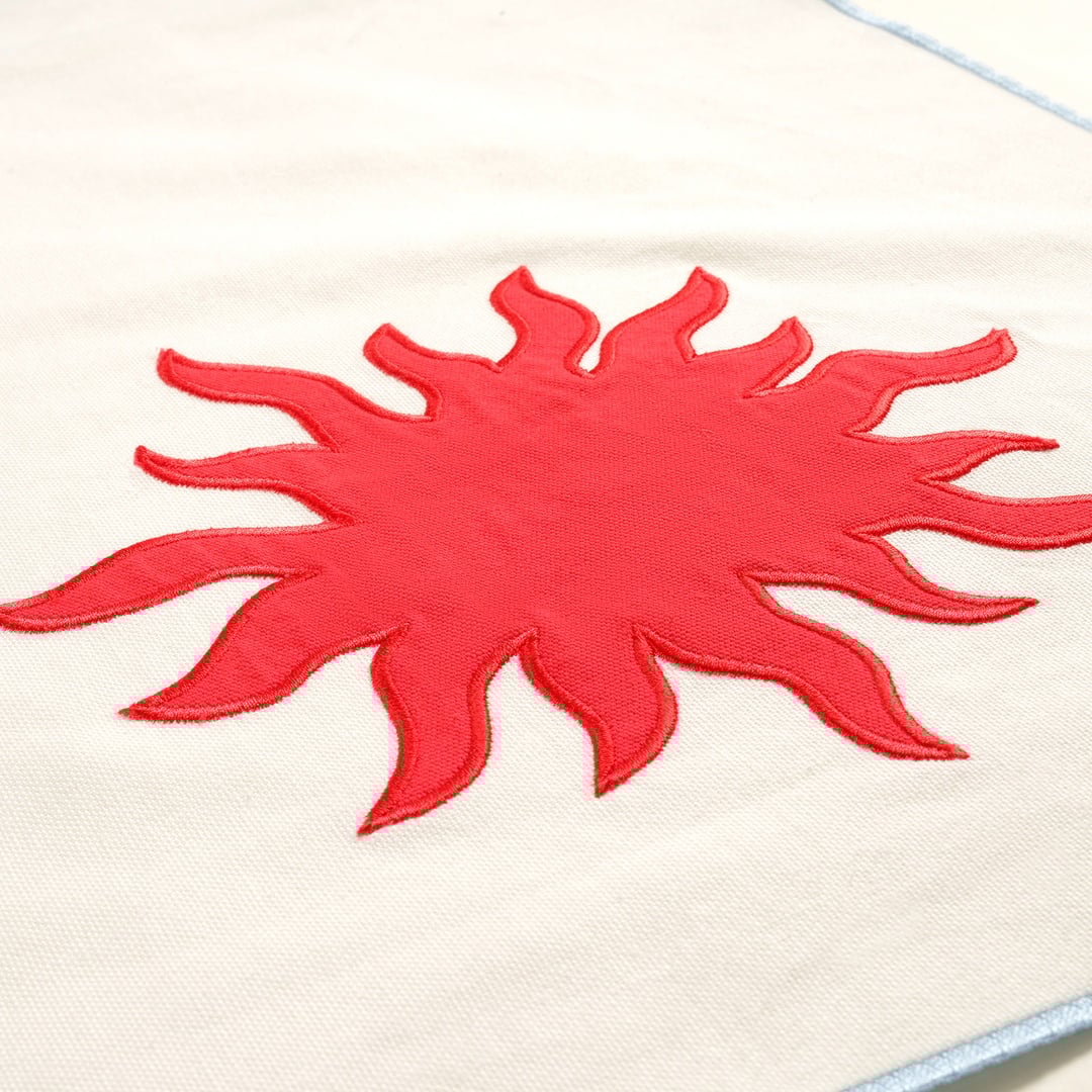 Nilüfer Overloklu Nakışlı Pamuk Runner 50x180 Cm Ekru