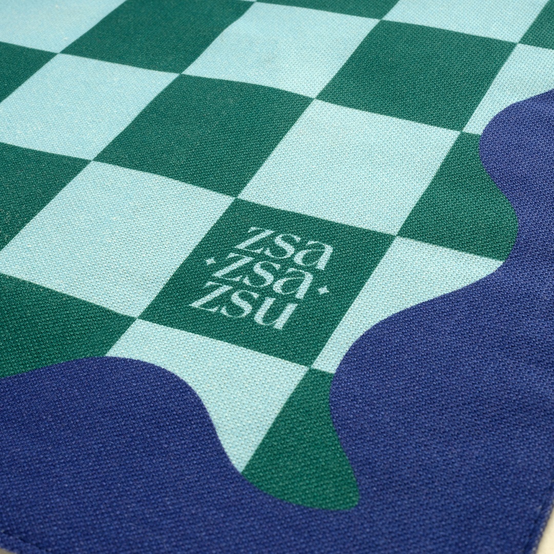 Nilüfer Dijital Baskılı Pamuk Amerikan Servis 35x50 Cm Yeşil - Mavi