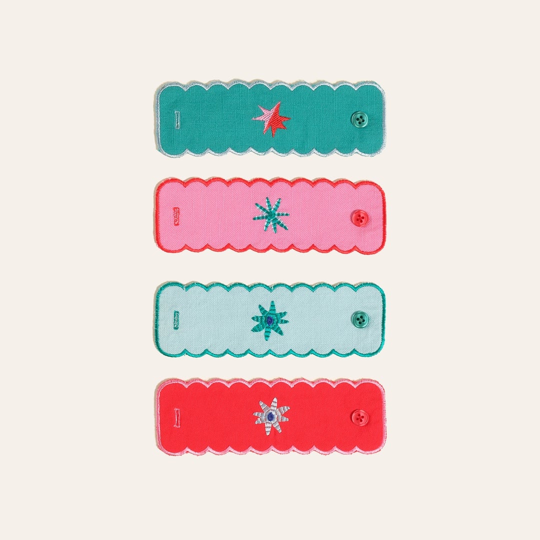 Nilüfer Dijital Baskılı Nakışlı Pamuk Peçete Halkası 6x18 Cm Renkli