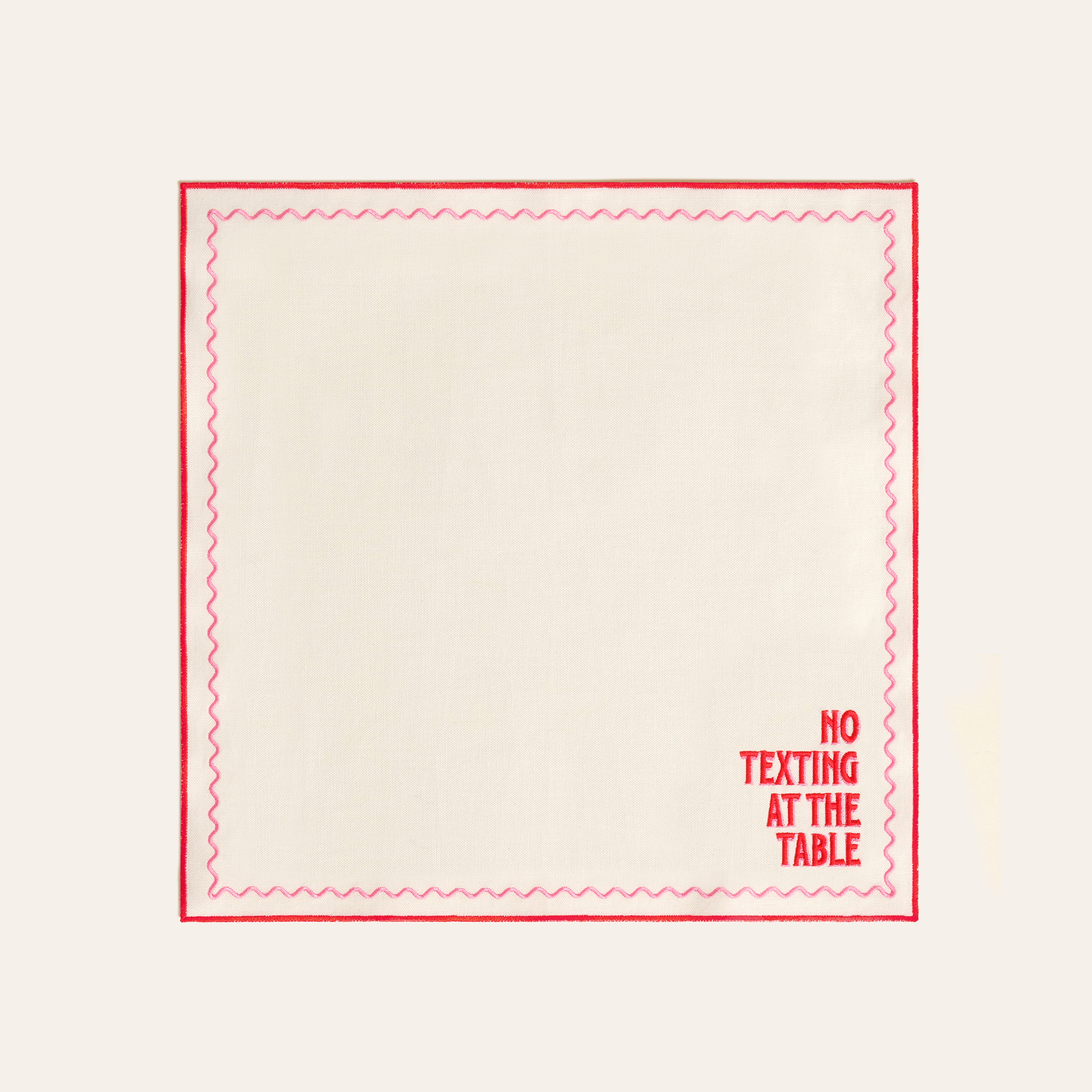 Nilüfer Nakışlı Pamuk Peçete 45x45 Cm Pembe - Kırmızı