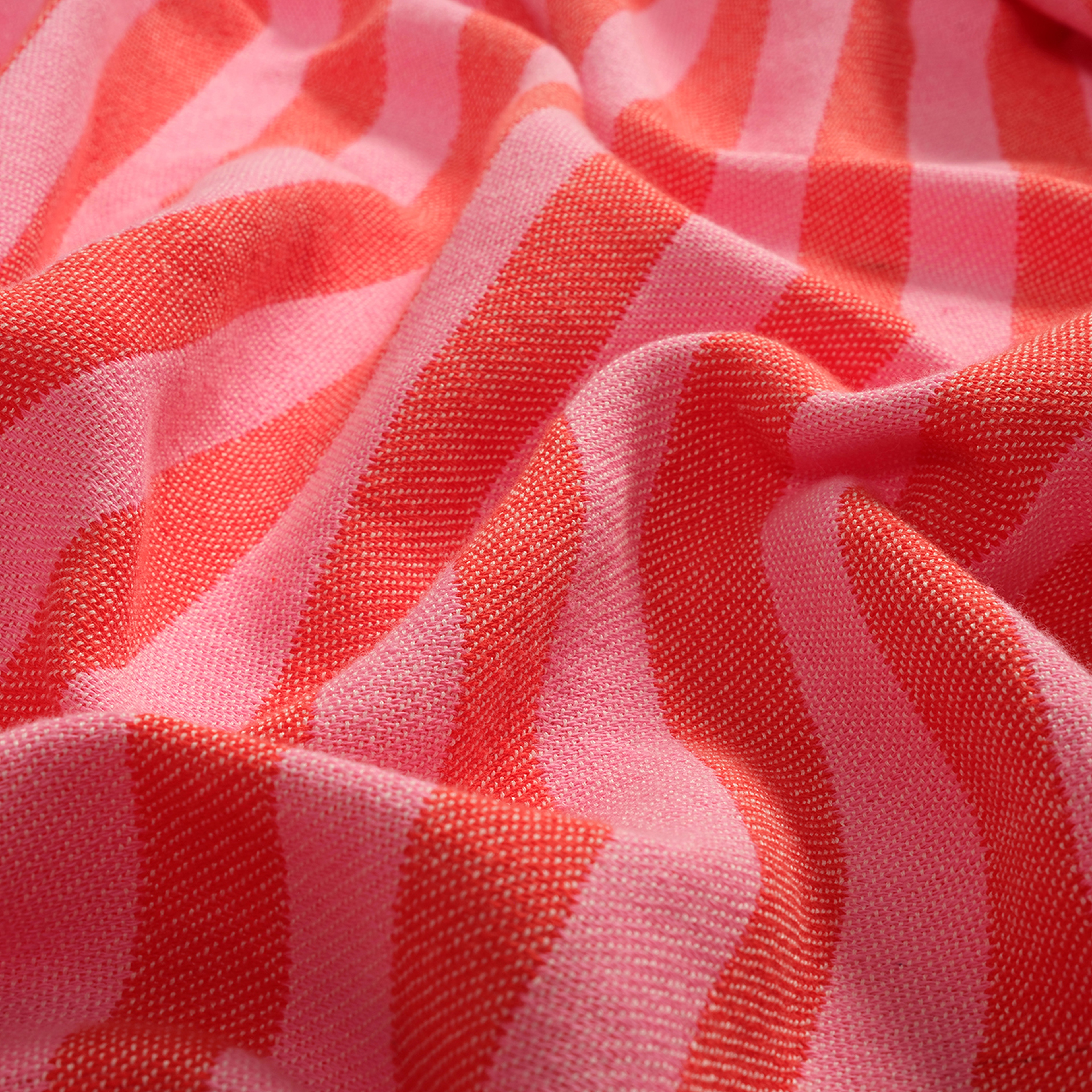 Baklan Nakışlı Pamuk Pamuklu Peştamal 90x170 Cm Kırmızı - Pembe