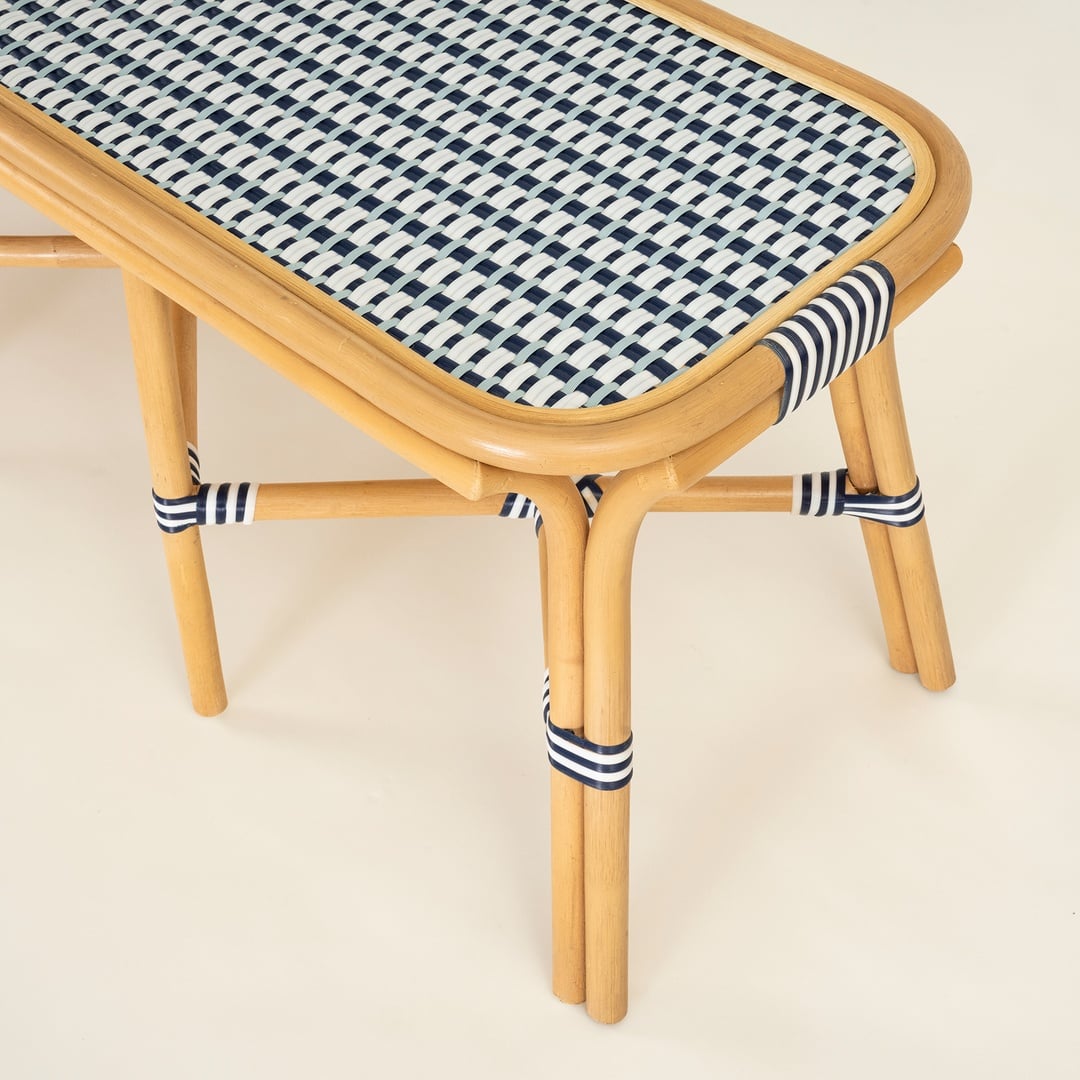 Java Rattan - Synthetıc Bench 120x40x45 Cm Mavi