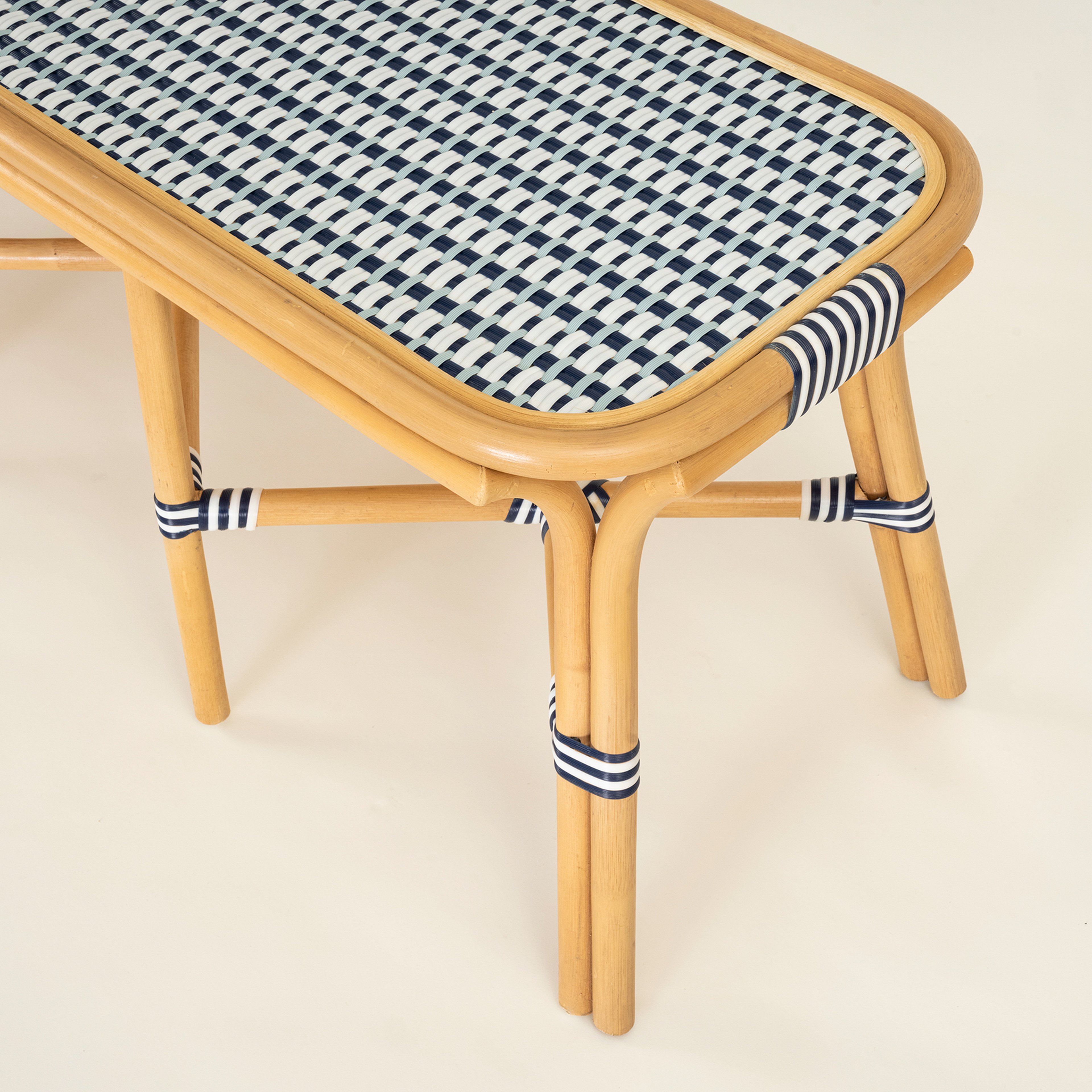 Java Rattan - Synthetıc Bench 120x40x45 Cm Mavi