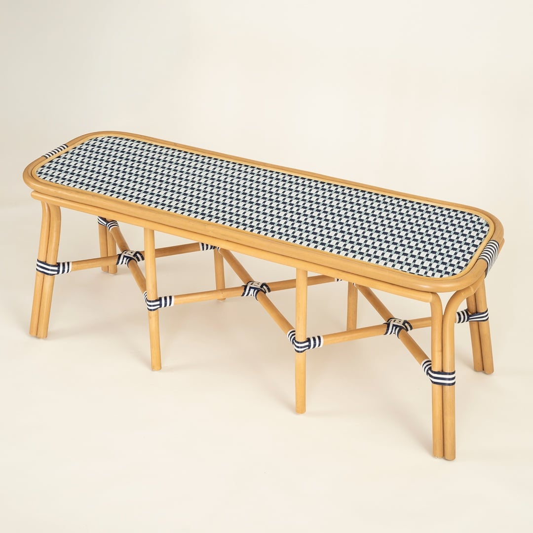 Java Rattan - Synthetıc Bench 120x40x45 Cm Mavi
