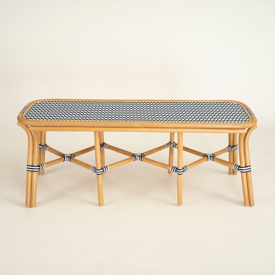 Java Rattan - Synthetıc Bench 120x40x45 Cm Mavi