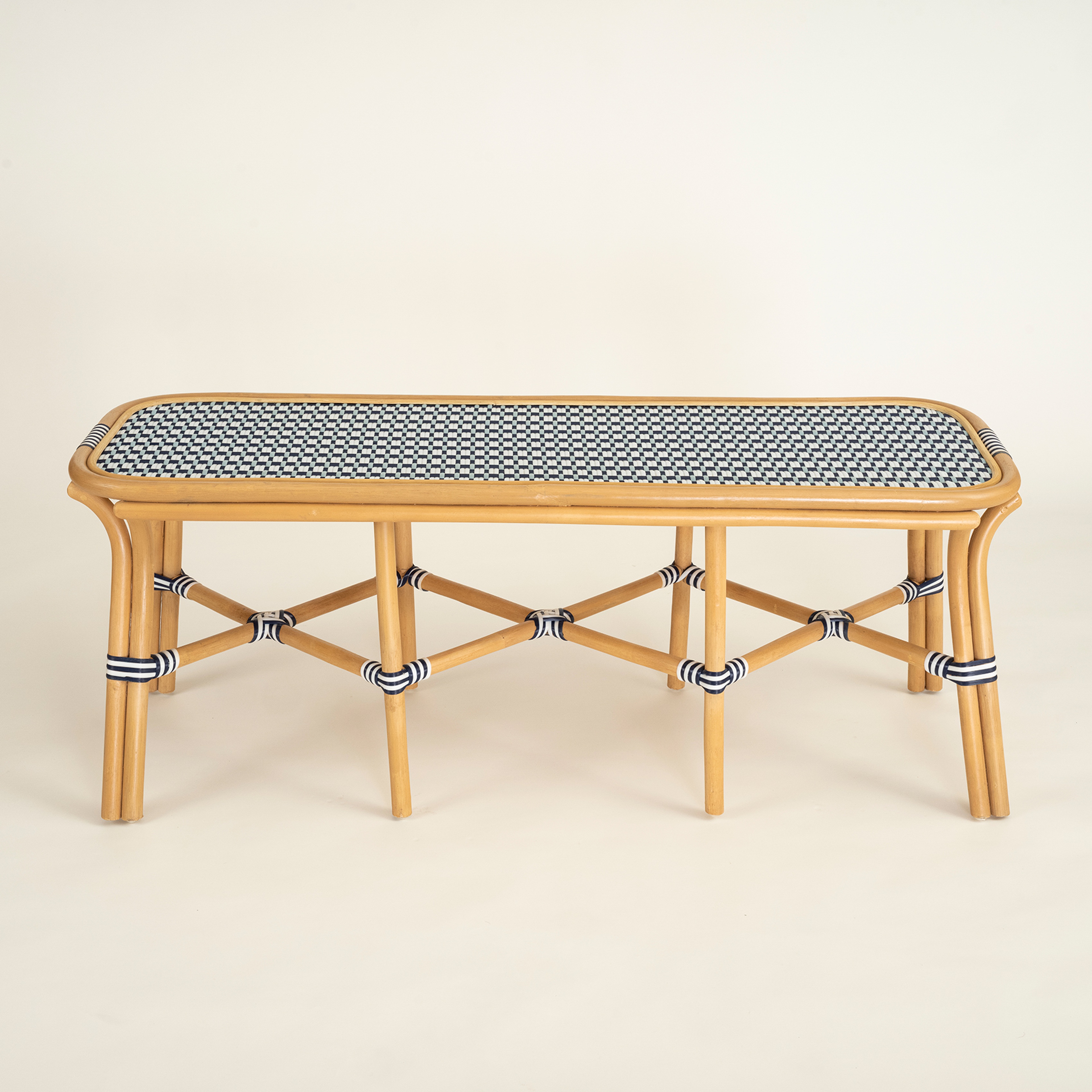 Java Rattan - Synthetıc Bench 120x40x45 Cm Mavi