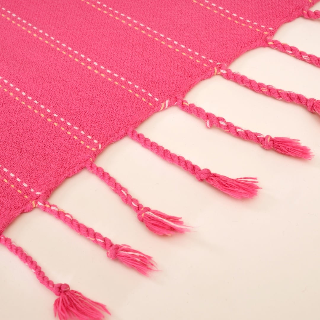 Baklan İplik Boyalı Pamuk %100 Pamuk Peştamal 90x170 Cm Fuşya