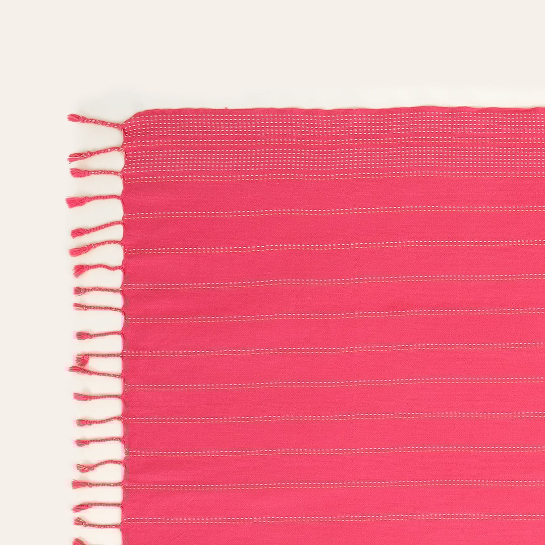 Baklan İplik Boyalı Pamuk %100 Pamuk Peştamal 90x170 Cm Fuşya