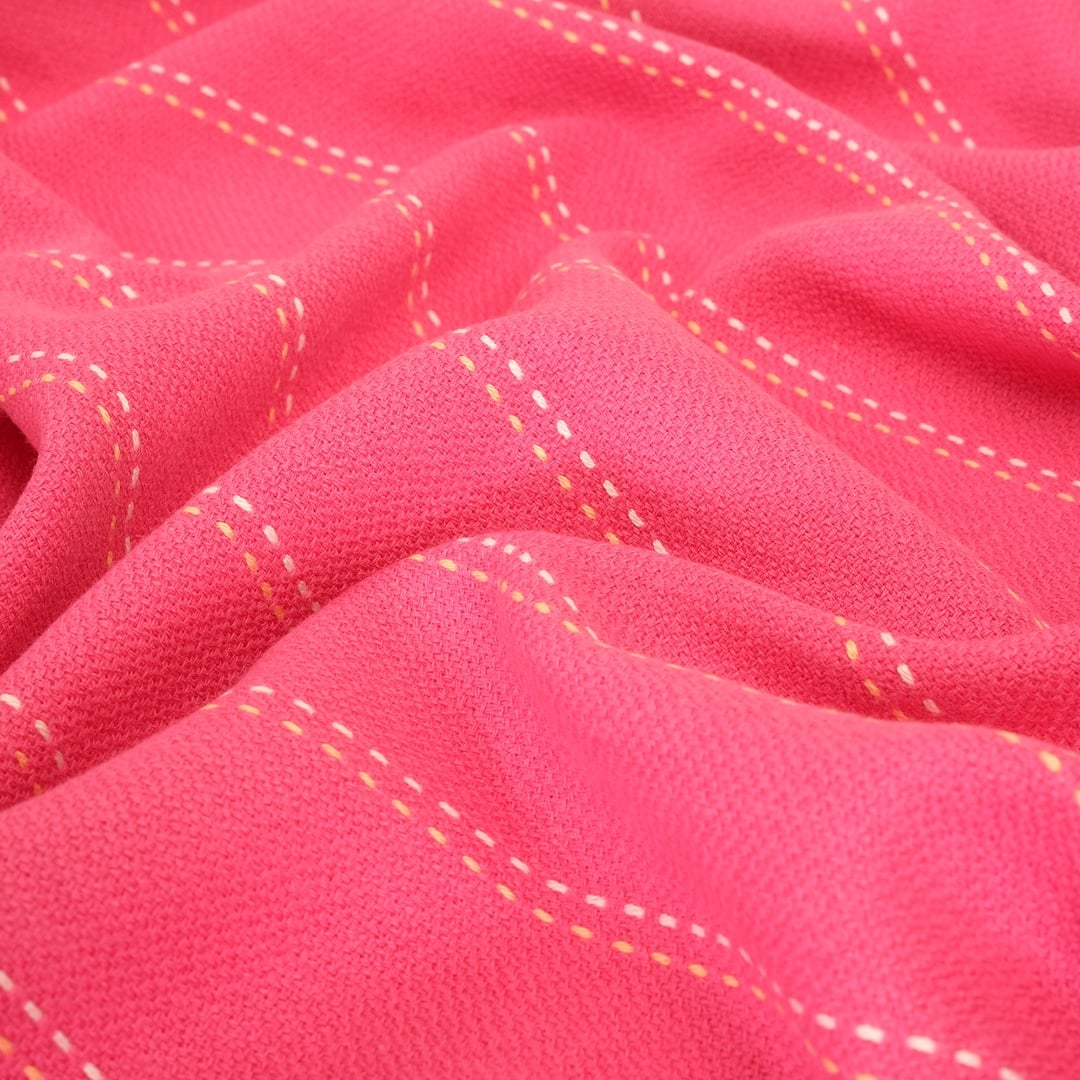 Baklan İplik Boyalı Pamuk %100 Pamuk Peştamal 90x170 Cm Fuşya