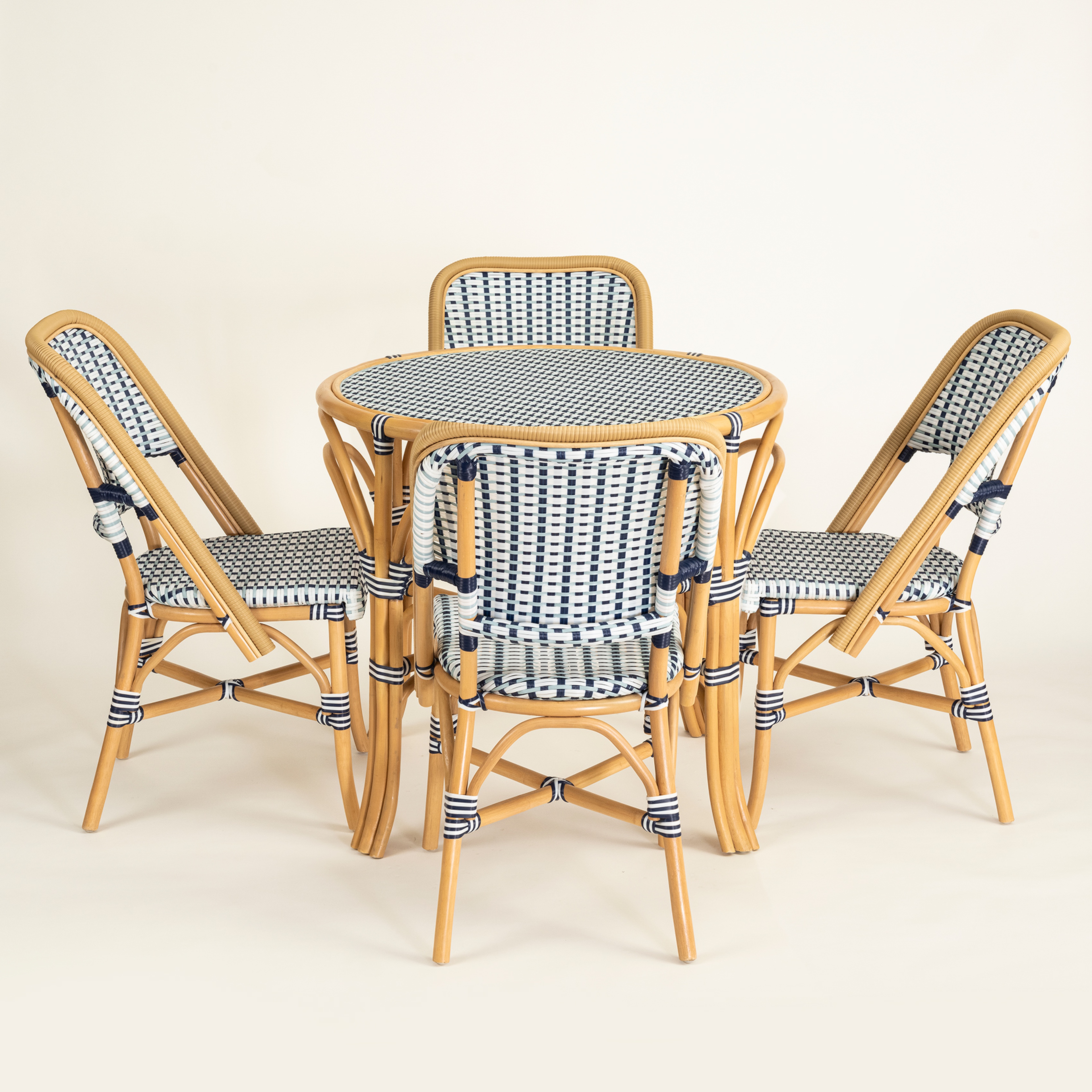 Java Rattan - Synthetıc Sandalye 58x48x90 Cm Mavi