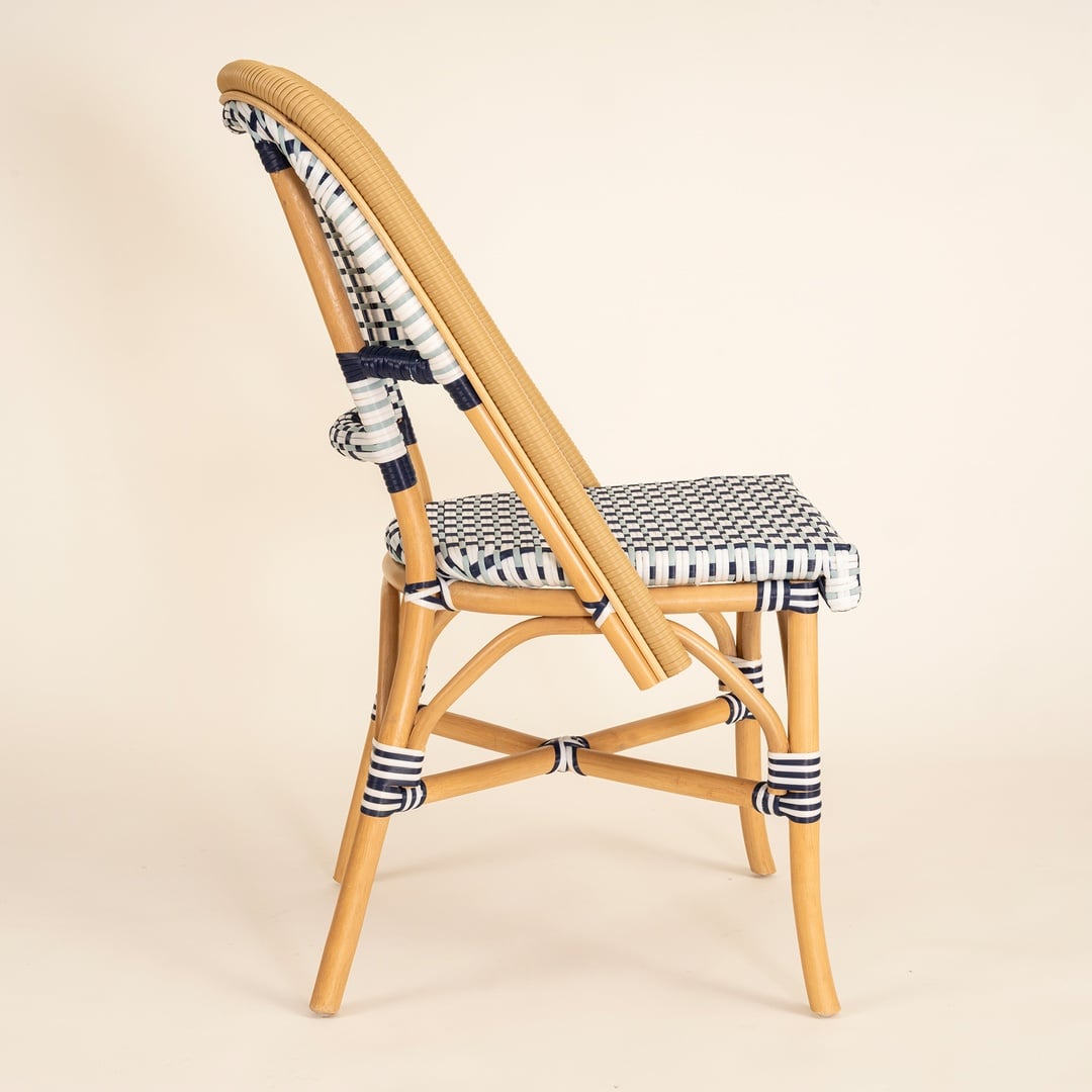 Java Rattan - Synthetıc Sandalye 58x48x90 Cm Mavi