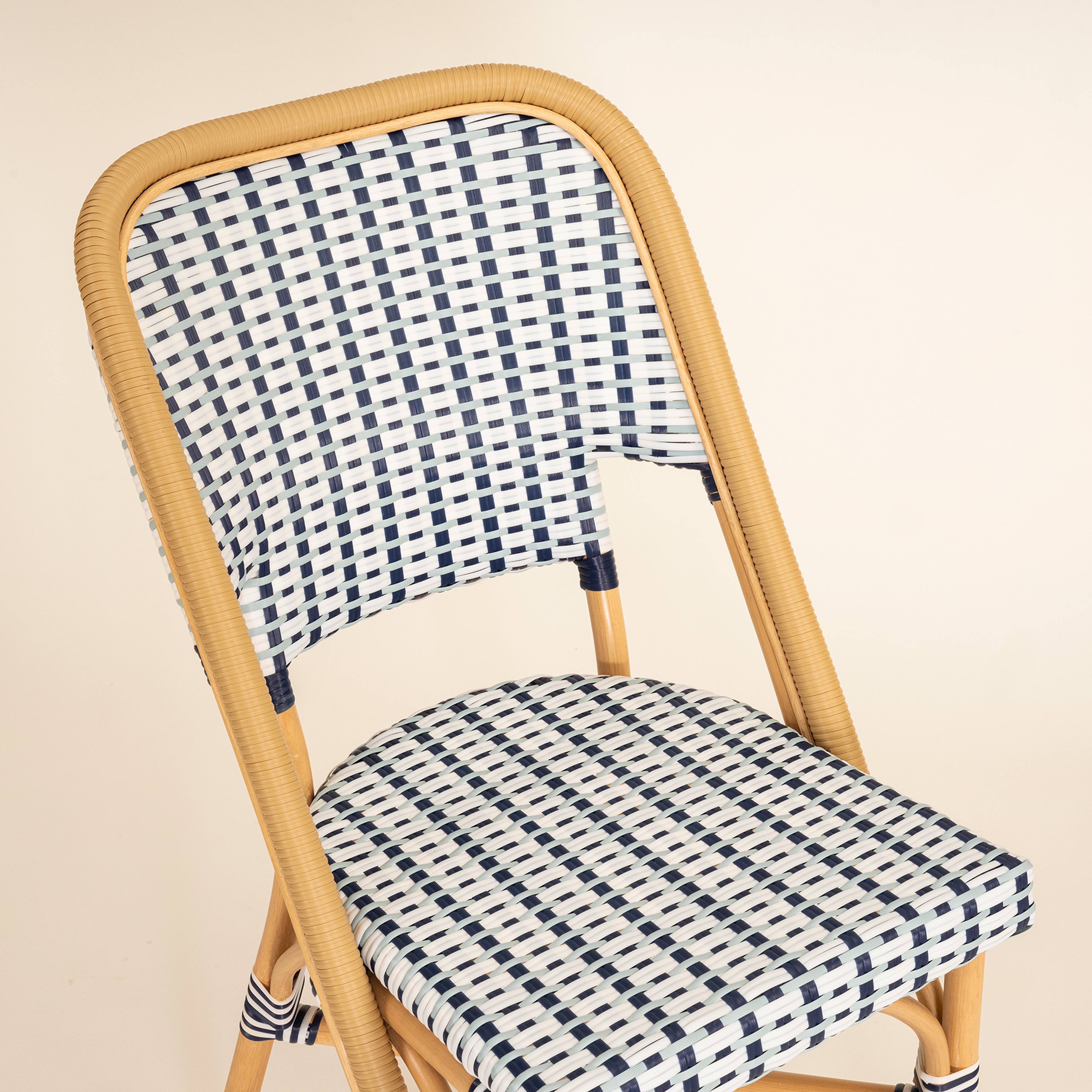 Java Rattan - Synthetıc Sandalye 58x48x90 Cm Mavi