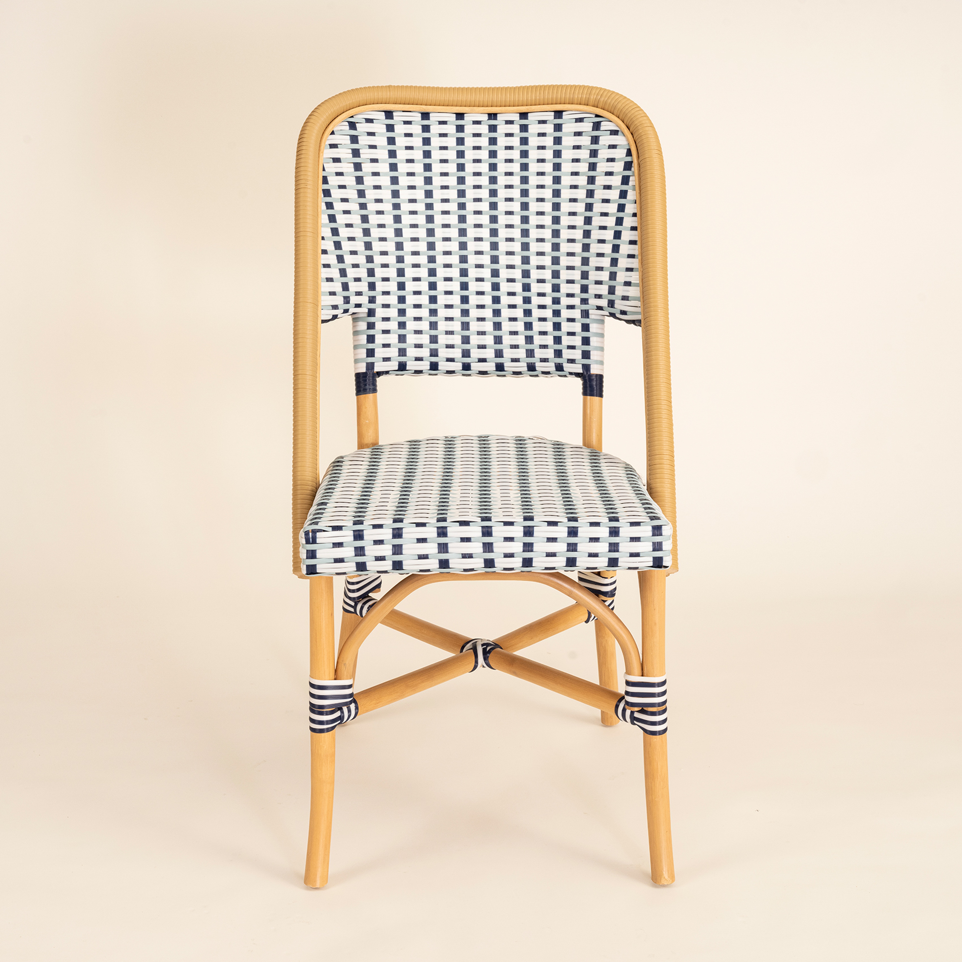 Java Rattan - Synthetıc Sandalye 58x48x90 Cm Mavi