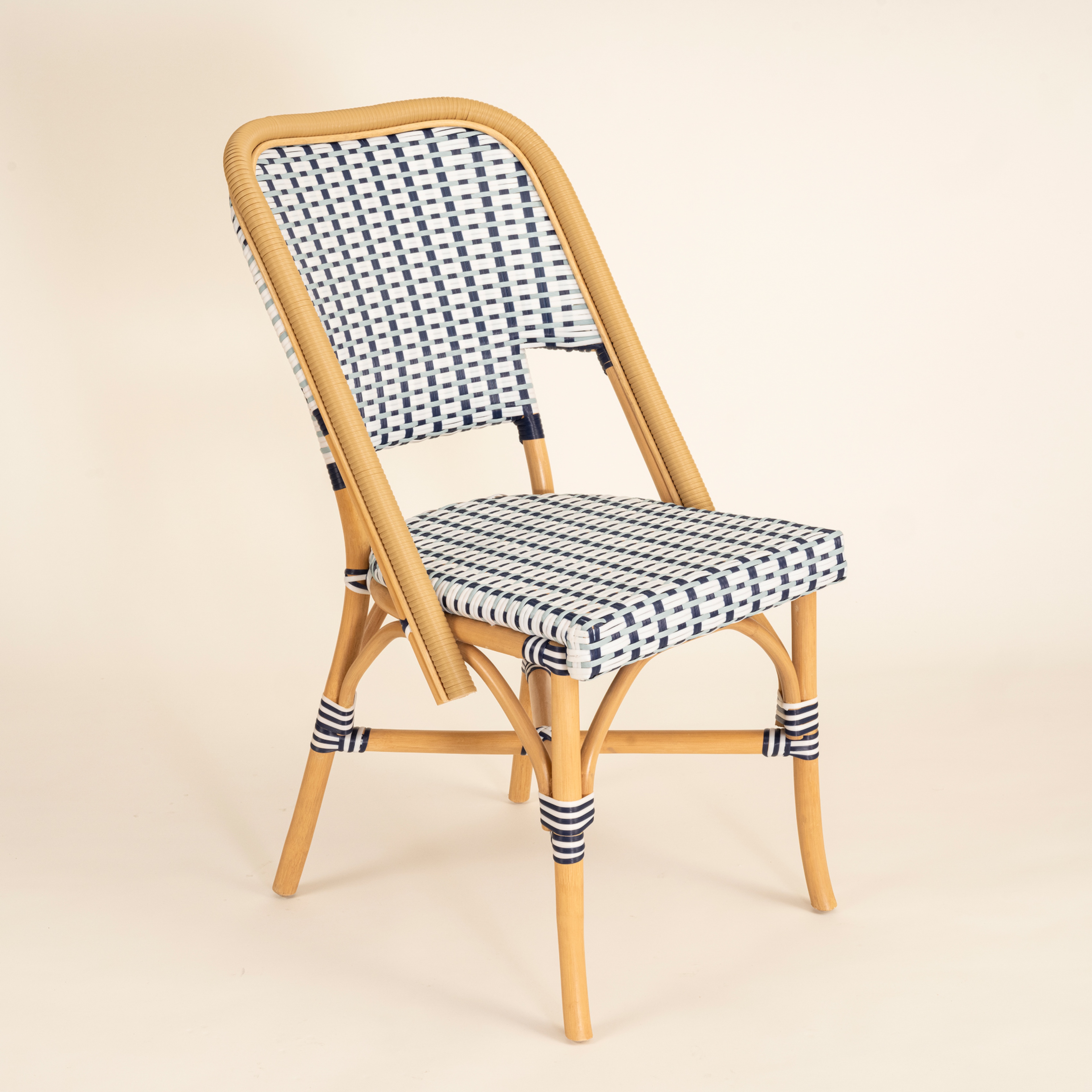 Java Rattan - Synthetıc Sandalye 58x48x90 Cm Mavi