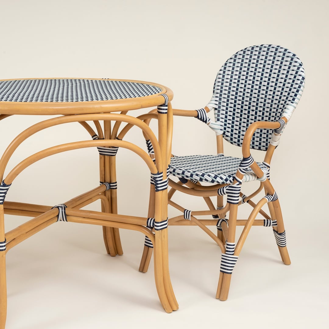 Java Rattan - Synthetıc Sandalye 56,5x49,5x92 Cm Mavi