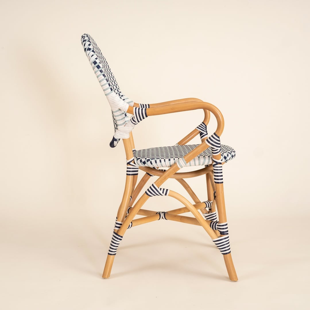 Java Rattan - Synthetıc Sandalye 56,5x49,5x92 Cm Mavi