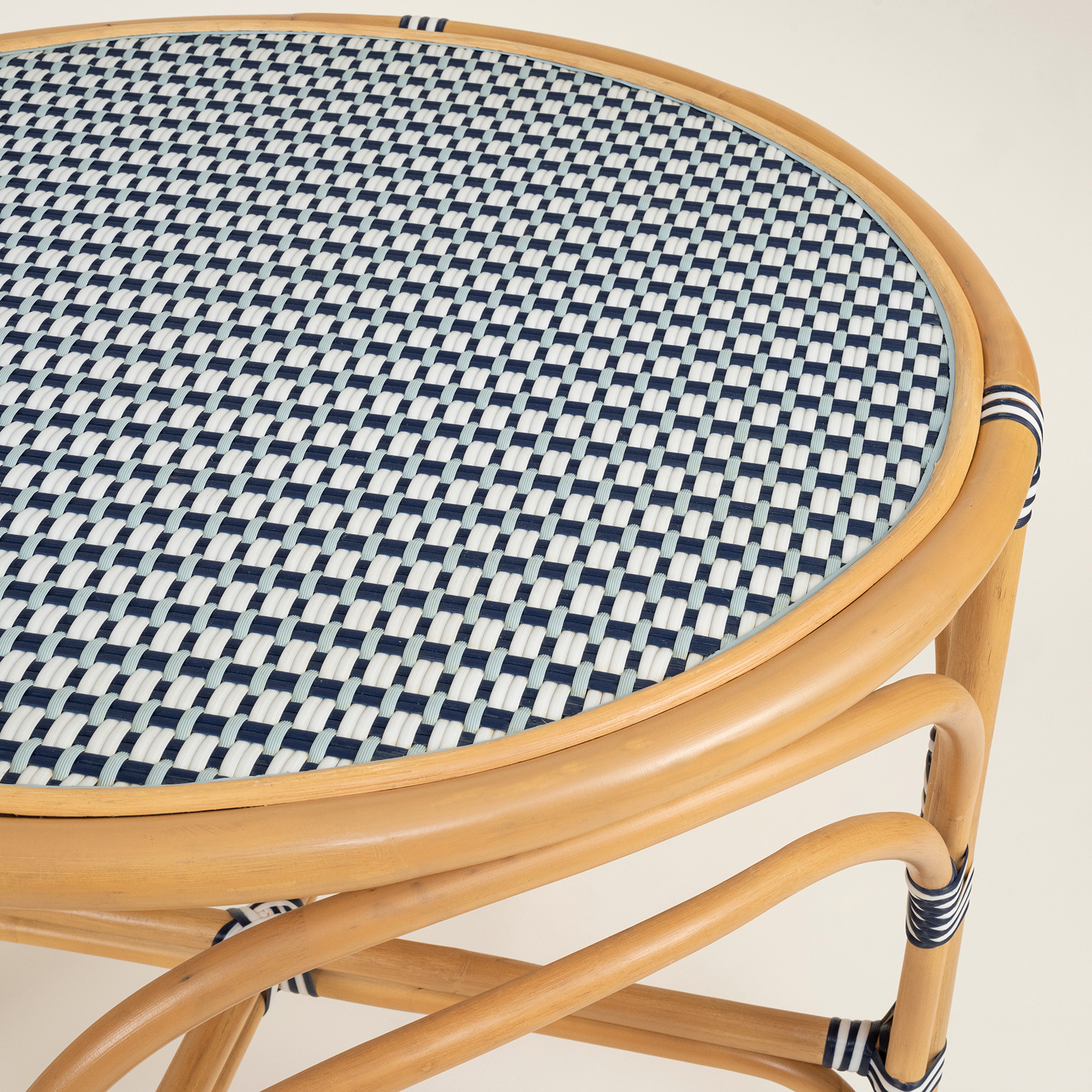 Java Rattan - Synthetıc Yemek Masası 86x86x76 Cm Mavi