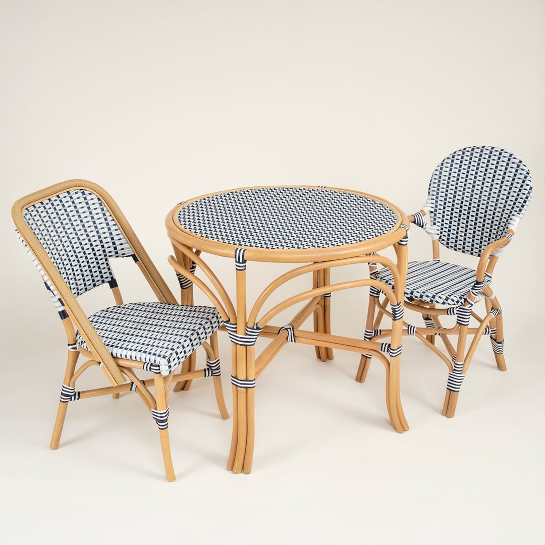 Java Rattan - Synthetıc Yemek Masası 86x86x76 Cm Mavi
