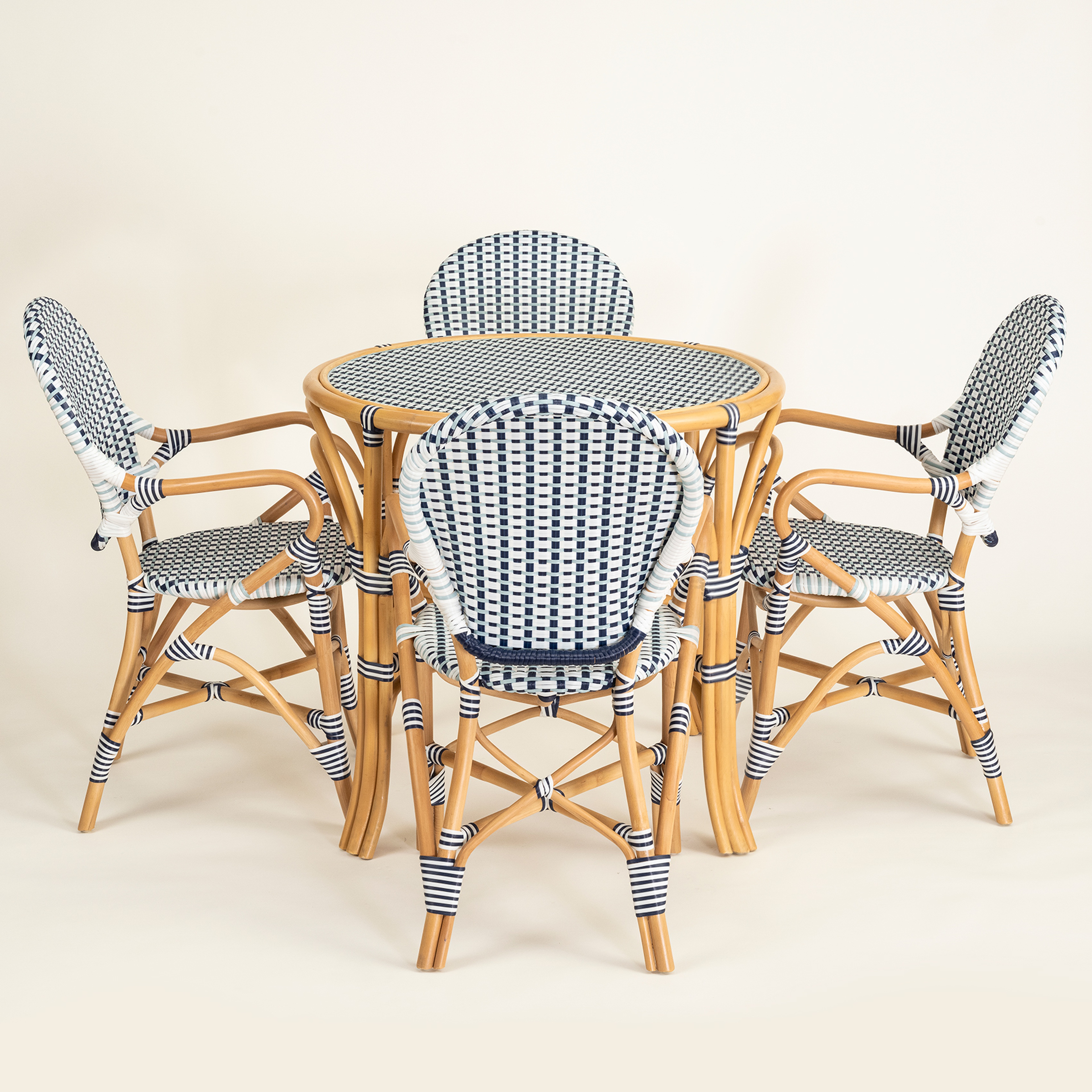 Java Rattan - Synthetıc Yemek Masası 86x86x76 Cm Mavi