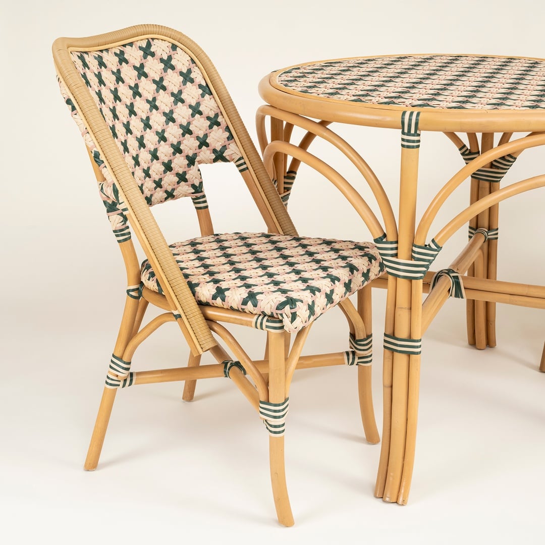 Java Rattan - Synthetıc Yemek Masası 86x86x76 Cm Yeşil