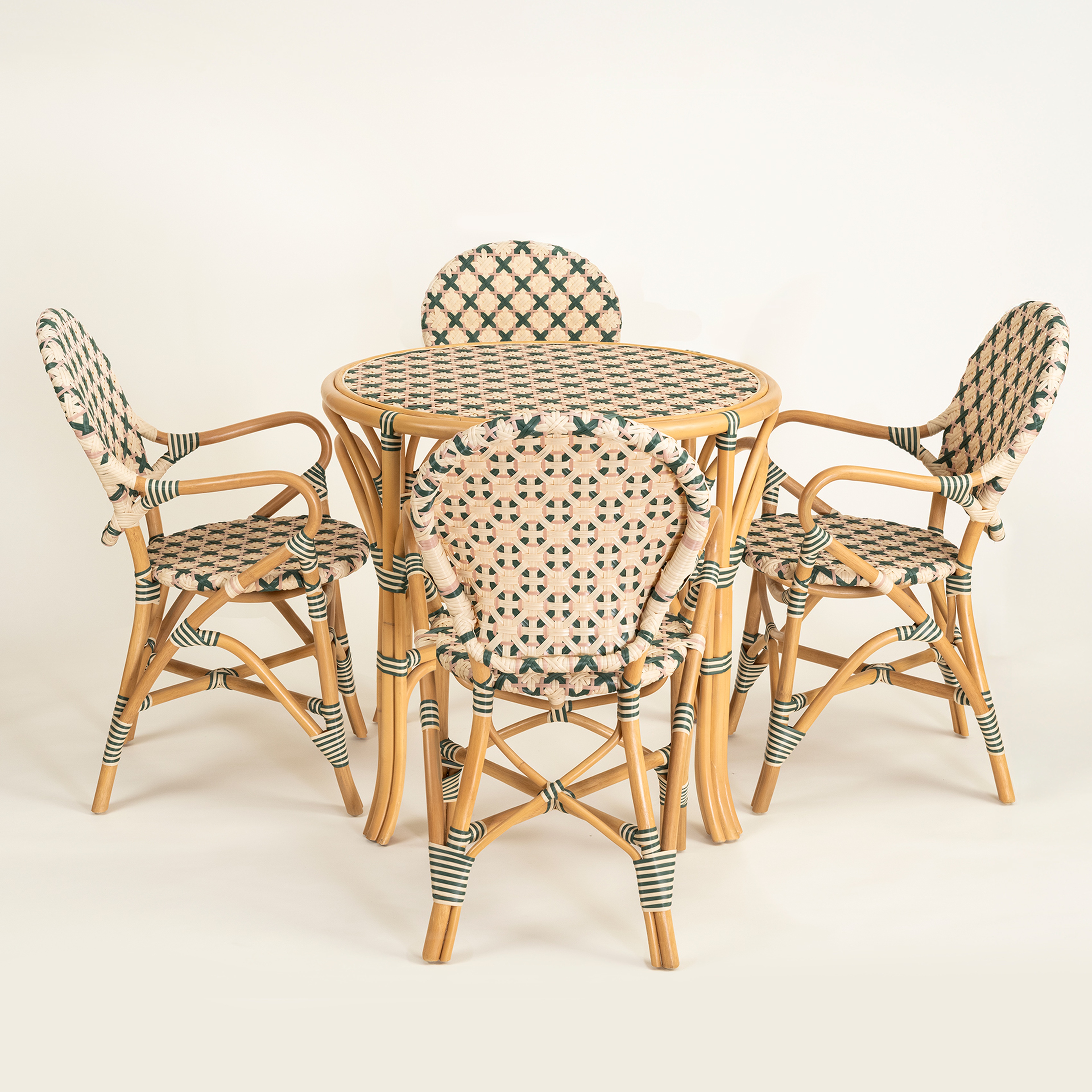 Java Rattan - Synthetıc Yemek Masası 86x86x76 Cm Yeşil