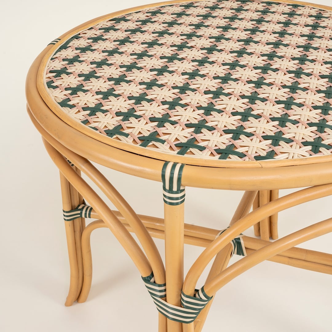 Java Rattan - Synthetıc Yemek Masası 86x86x76 Cm Yeşil