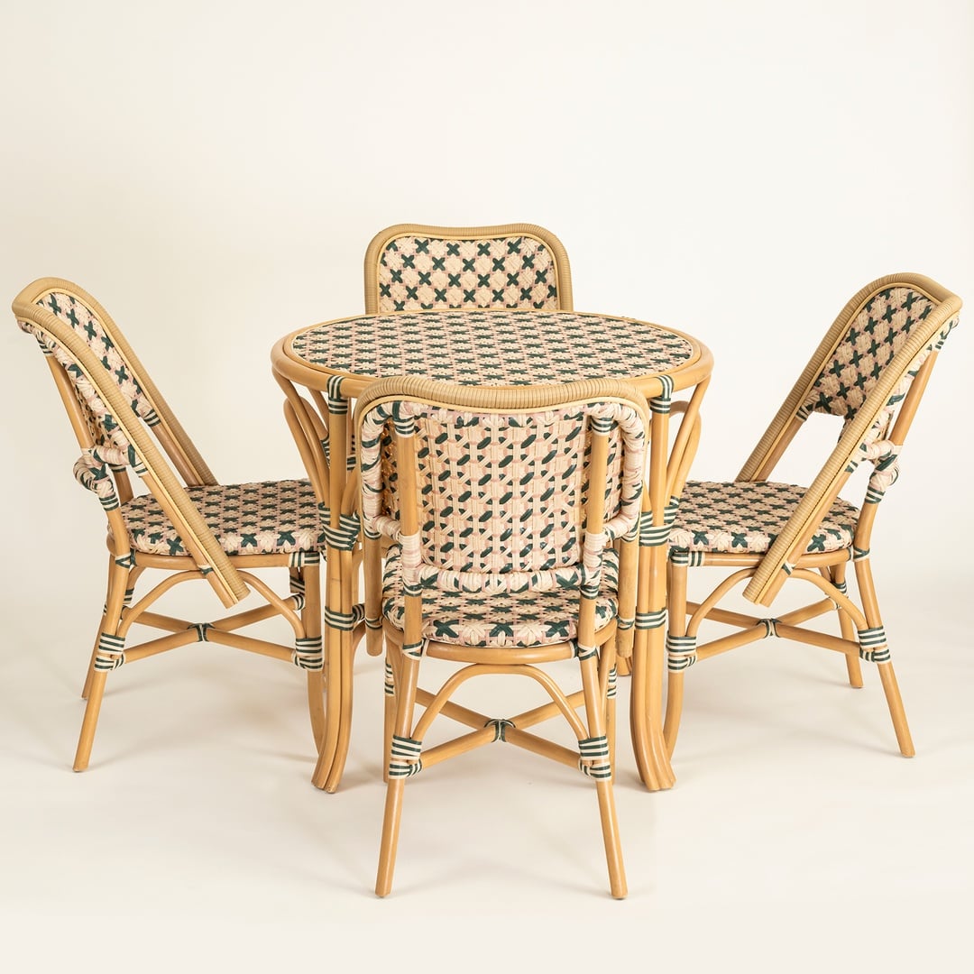Java Rattan - Synthetıc Yemek Masası 86x86x76 Cm Yeşil