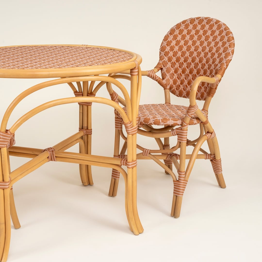Java Rattan - Synthetıc Yemek Masası 86x86x76 Cm Turuncu