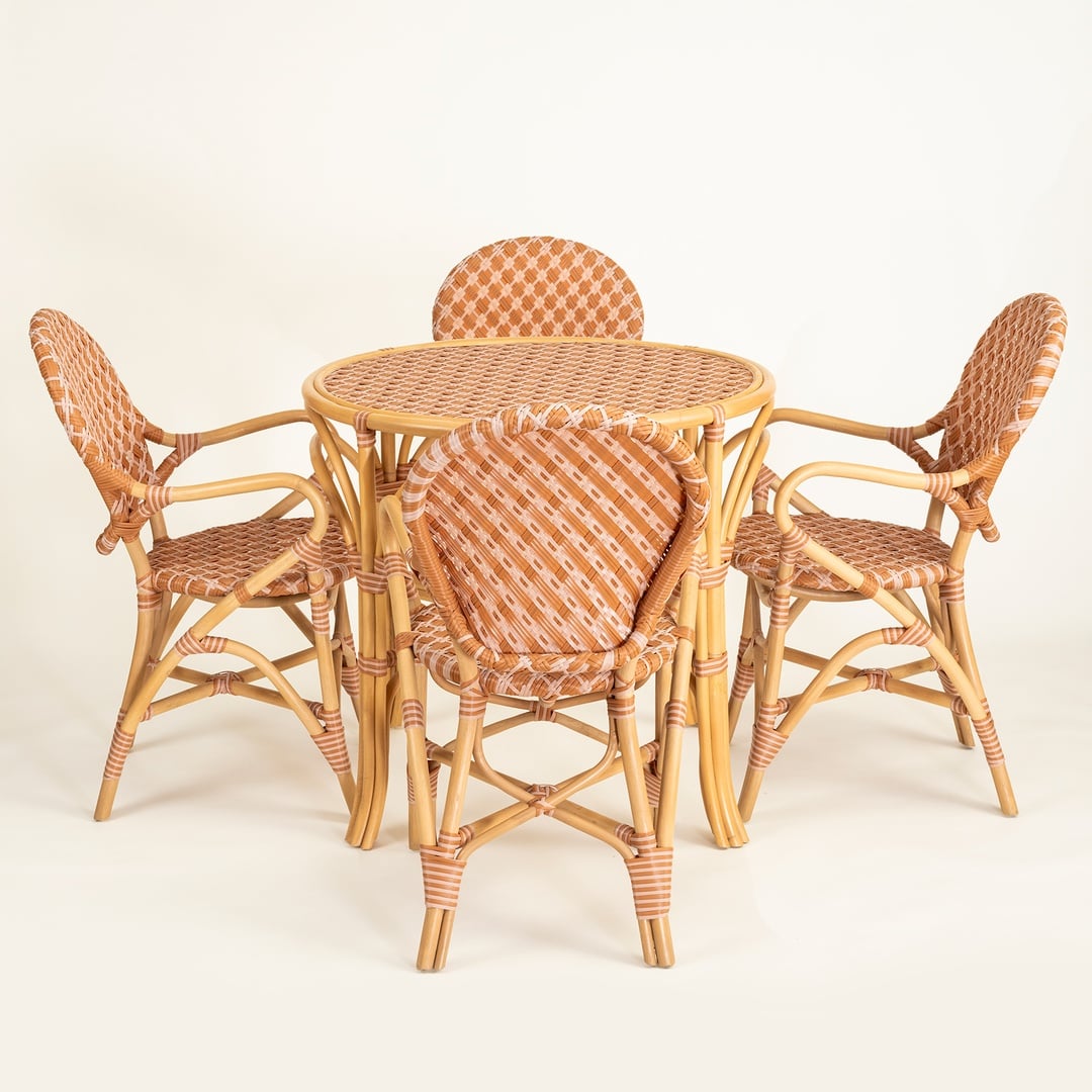 Java Rattan - Synthetıc Yemek Masası 86x86x76 Cm Turuncu