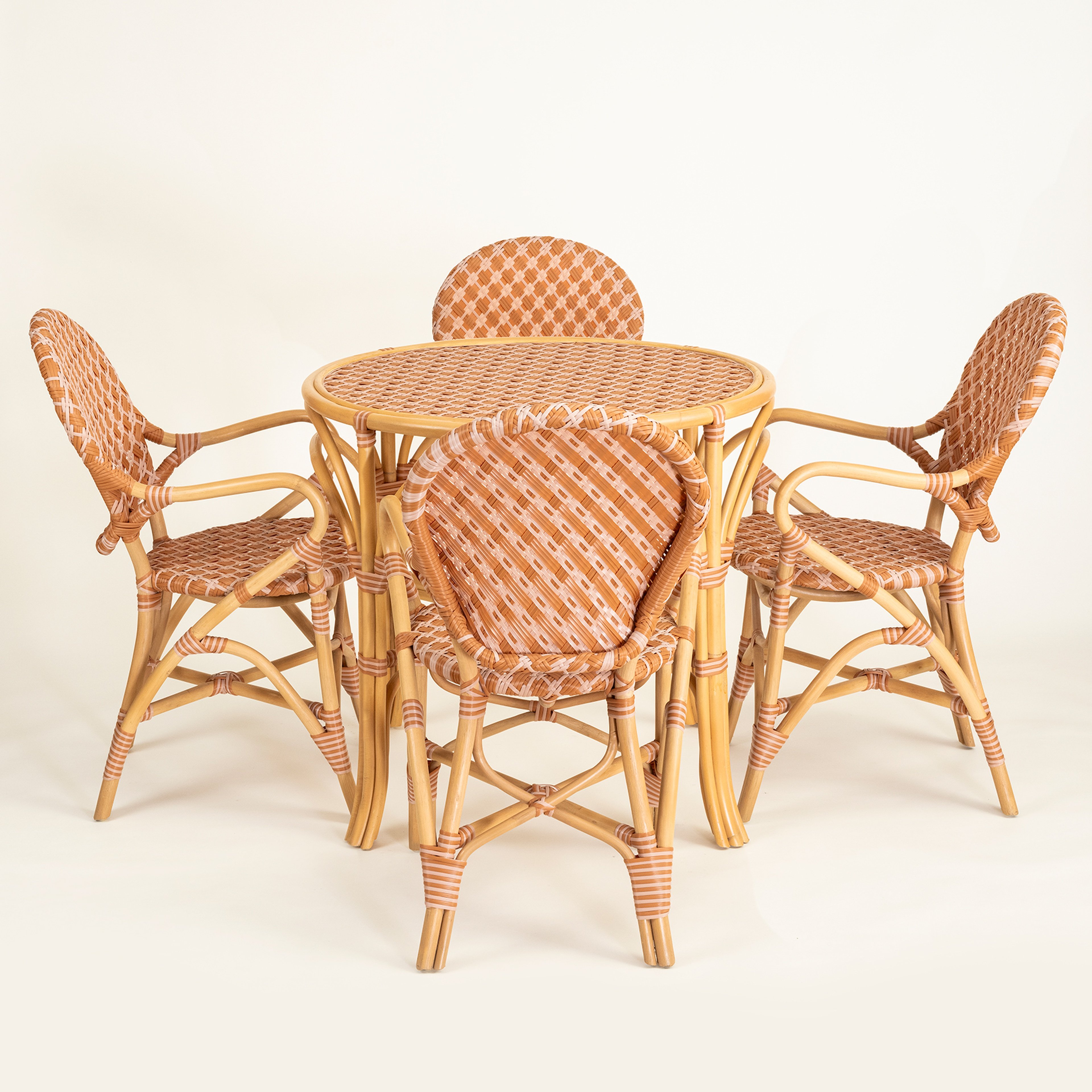 Java Rattan - Synthetıc Yemek Masası 86x86x76 Cm Turuncu