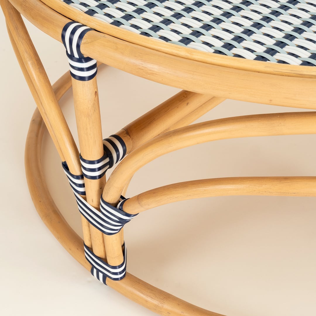 Java Rattan - Synthetıc Orta Sehpa 91.5x91.5x41 Cm Mavi