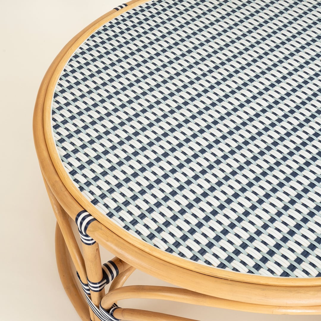 Java Rattan - Synthetıc Orta Sehpa 91.5x91.5x41 Cm Mavi