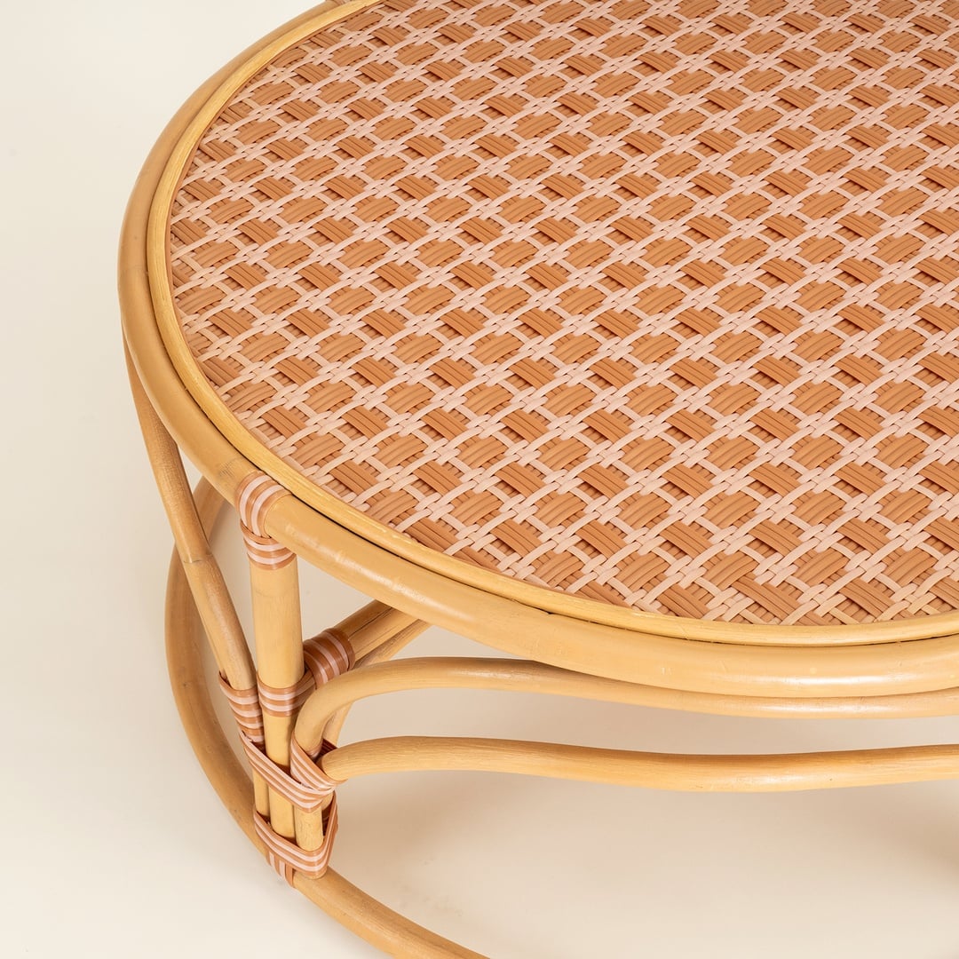 Java Rattan - Synthetıc Orta Sehpa 91.5x91.5x41 Cm Turuncu