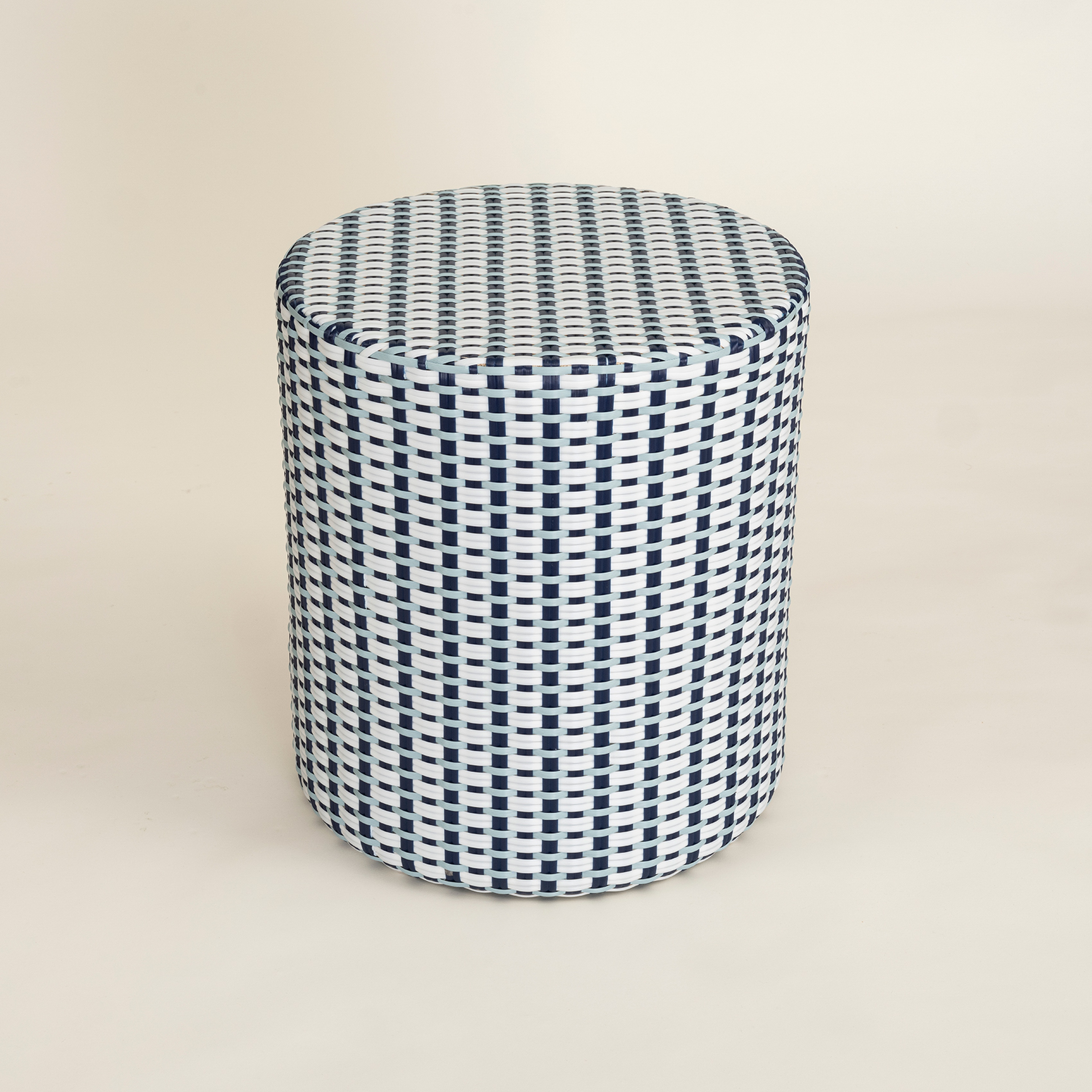 Java Rattan - Synthetıc Puf 40x40x45 Cm Mavi