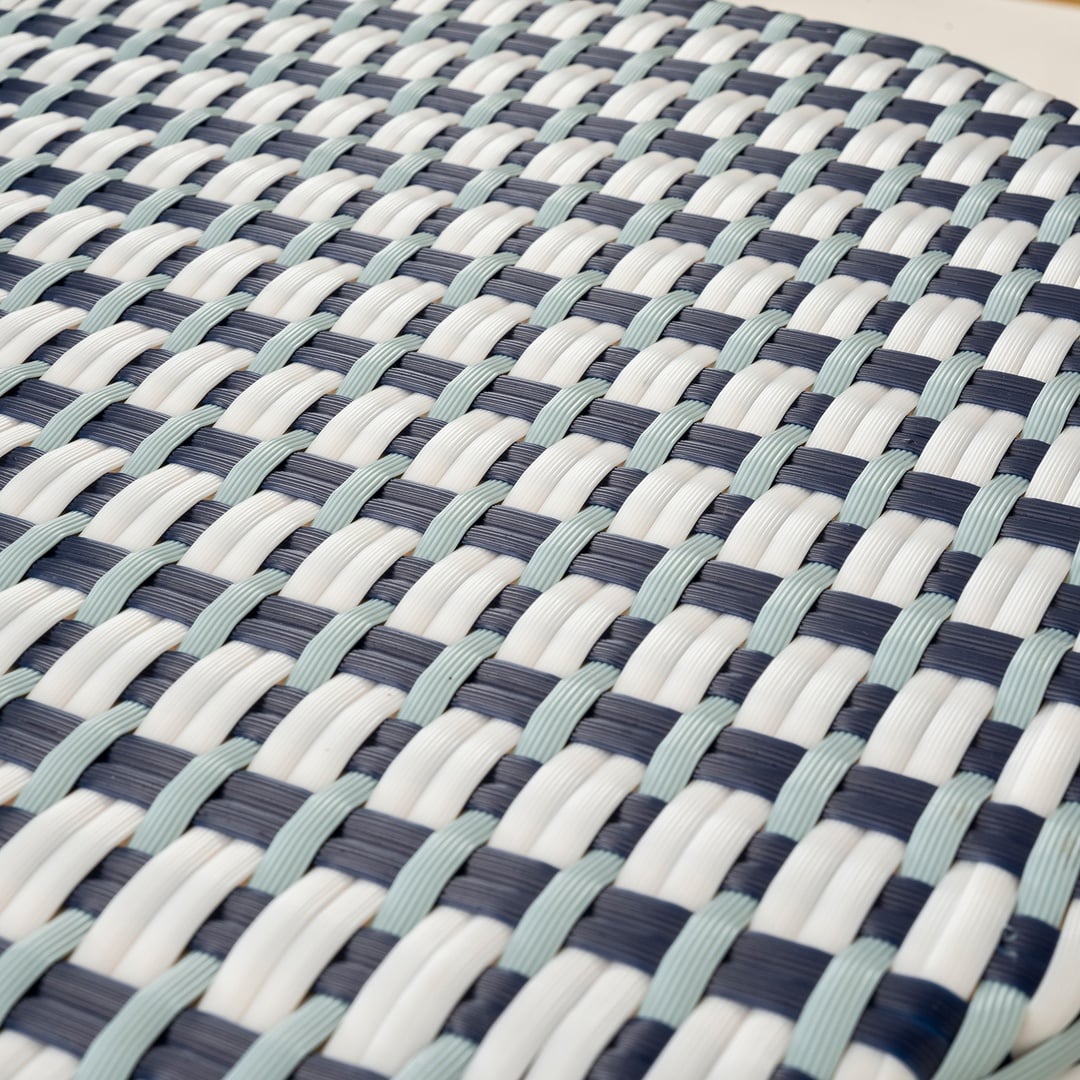 Java Rattan - Synthetıc Puf 40x40x45 Cm Mavi