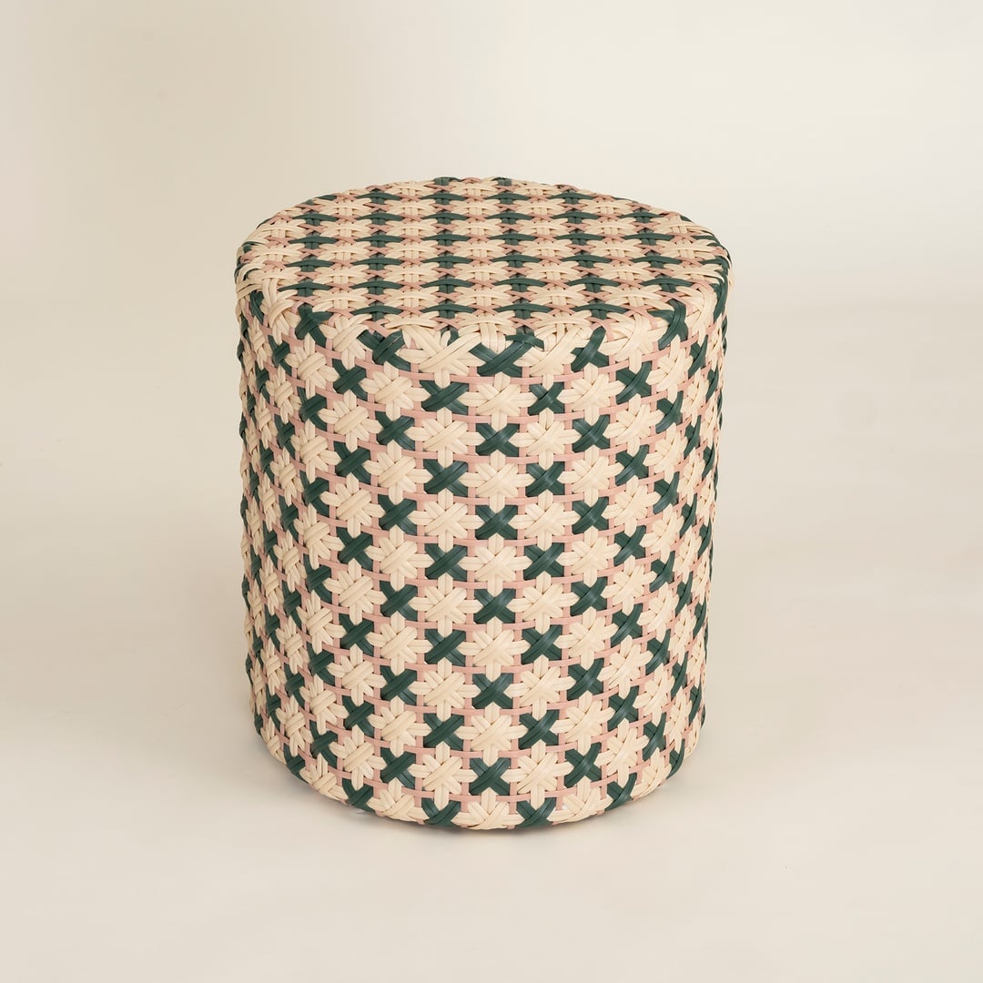 Java Rattan - Synthetıc Puf 40x40x45 Cm Yeşil