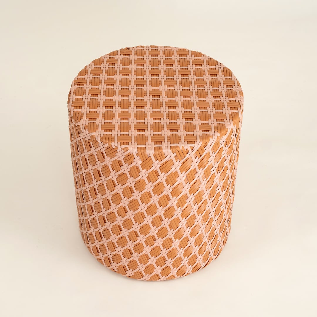 Java Rattan - Synthetıc Puf 40x40x45 Cm Turuncu