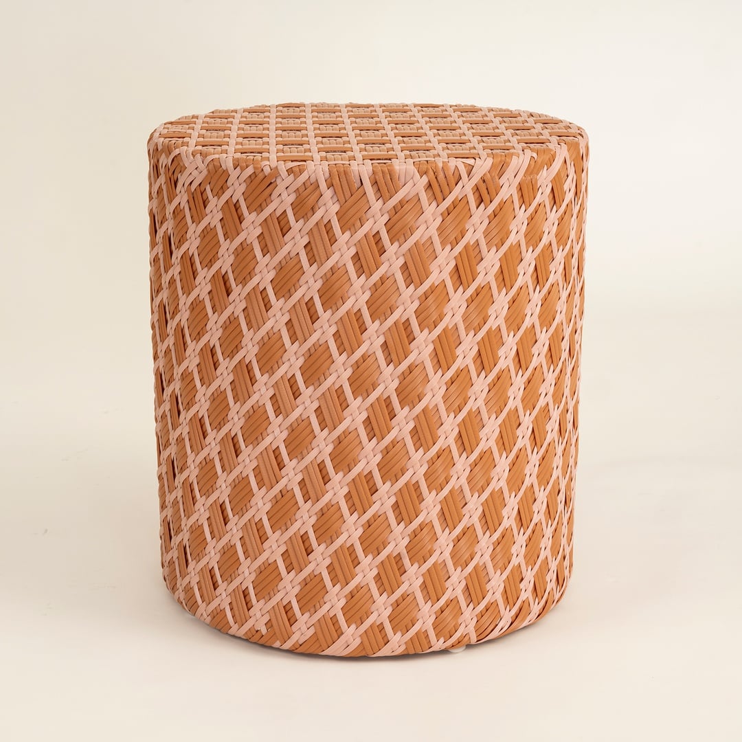 Java Rattan - Synthetıc Puf 40x40x45 Cm Turuncu