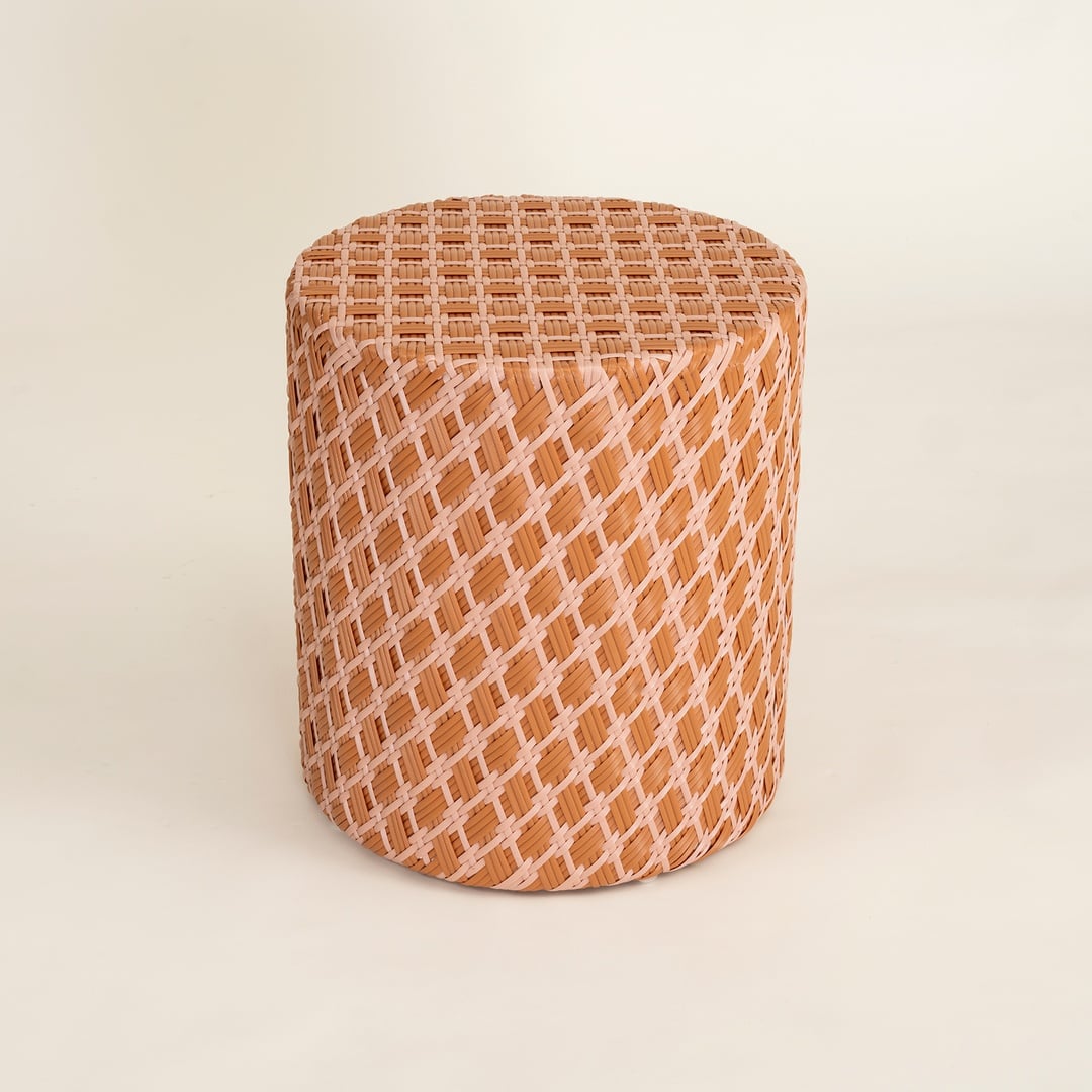 Java Rattan - Synthetıc Puf 40x40x45 Cm Turuncu
