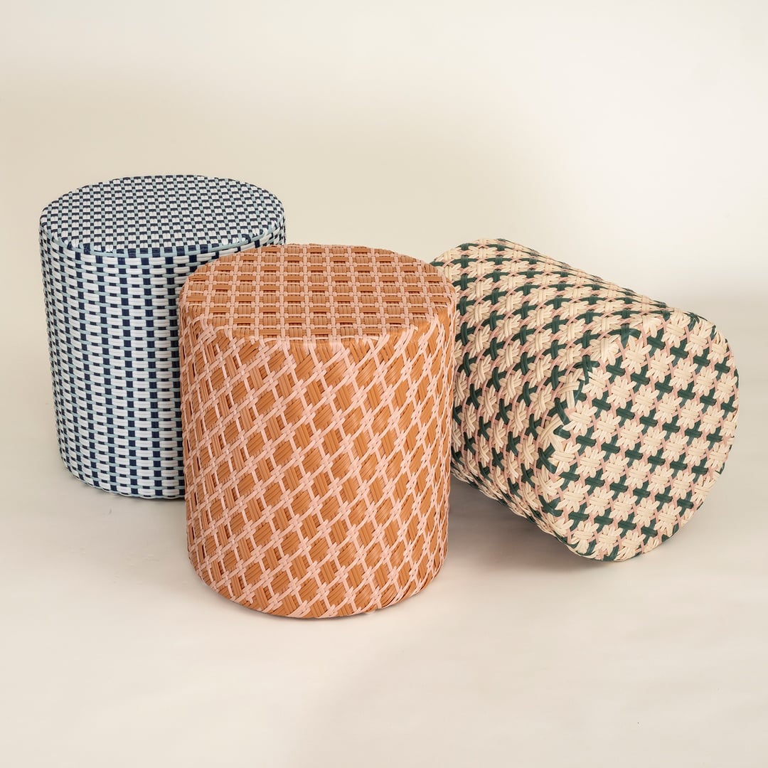 Java Rattan - Synthetıc Puf 40x40x45 Cm Turuncu