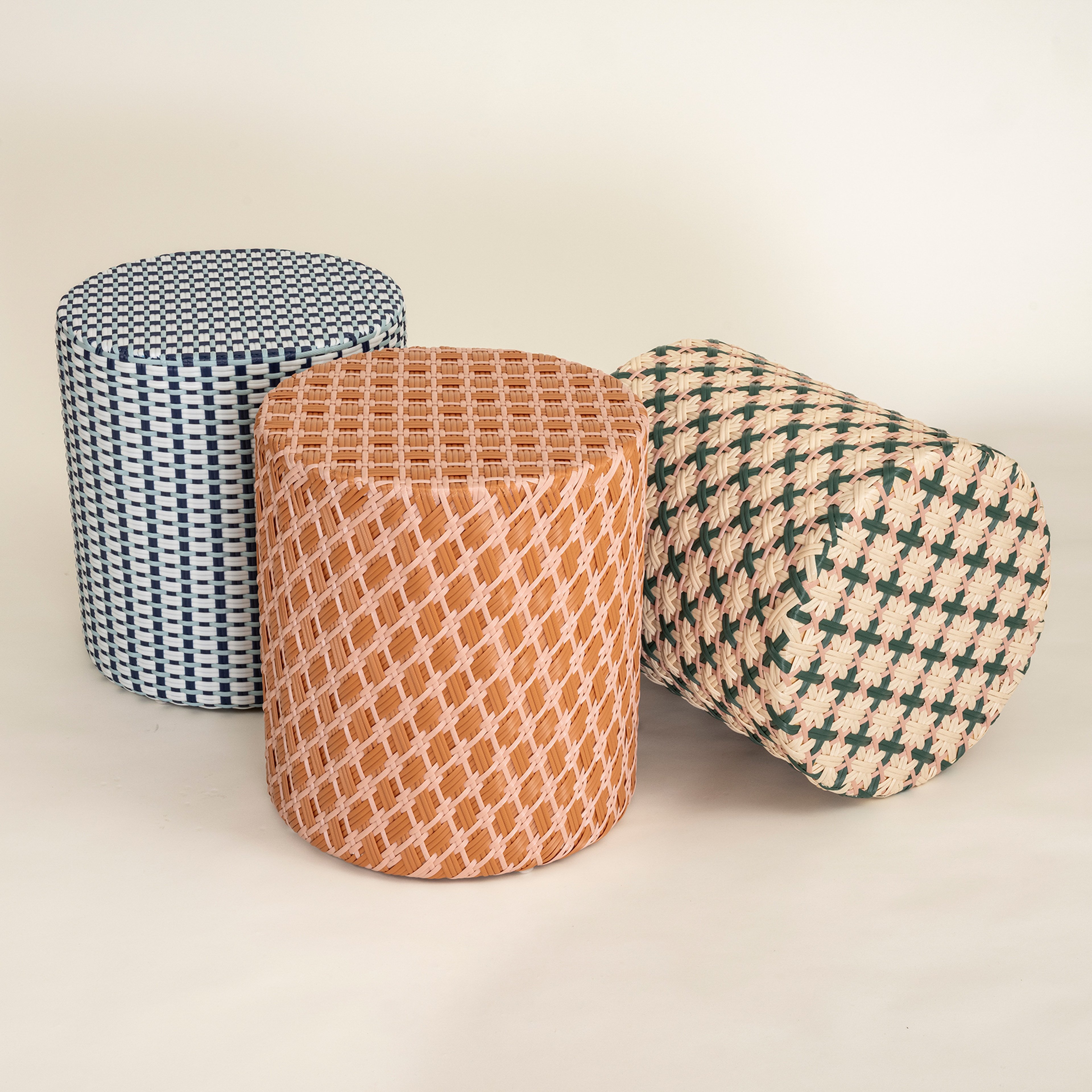 Java Rattan - Synthetıc Puf 40x40x45 Cm Turuncu