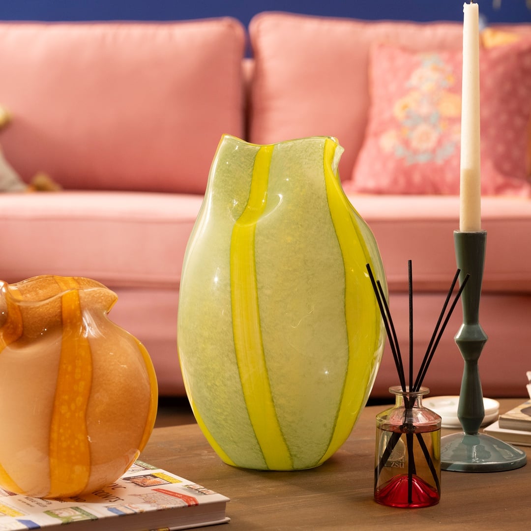 Macau Cam Vazo 35 Cm Yeşil