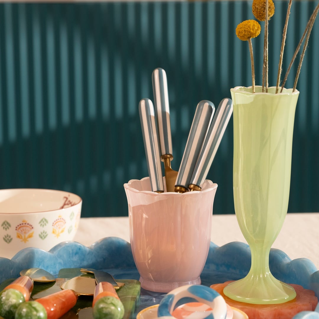 Loess Cam Su Bardağı 380 Ml Pembe