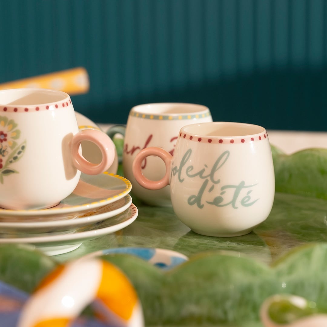 Luohu Porselen Kahve Seti 90 Ml Renkli