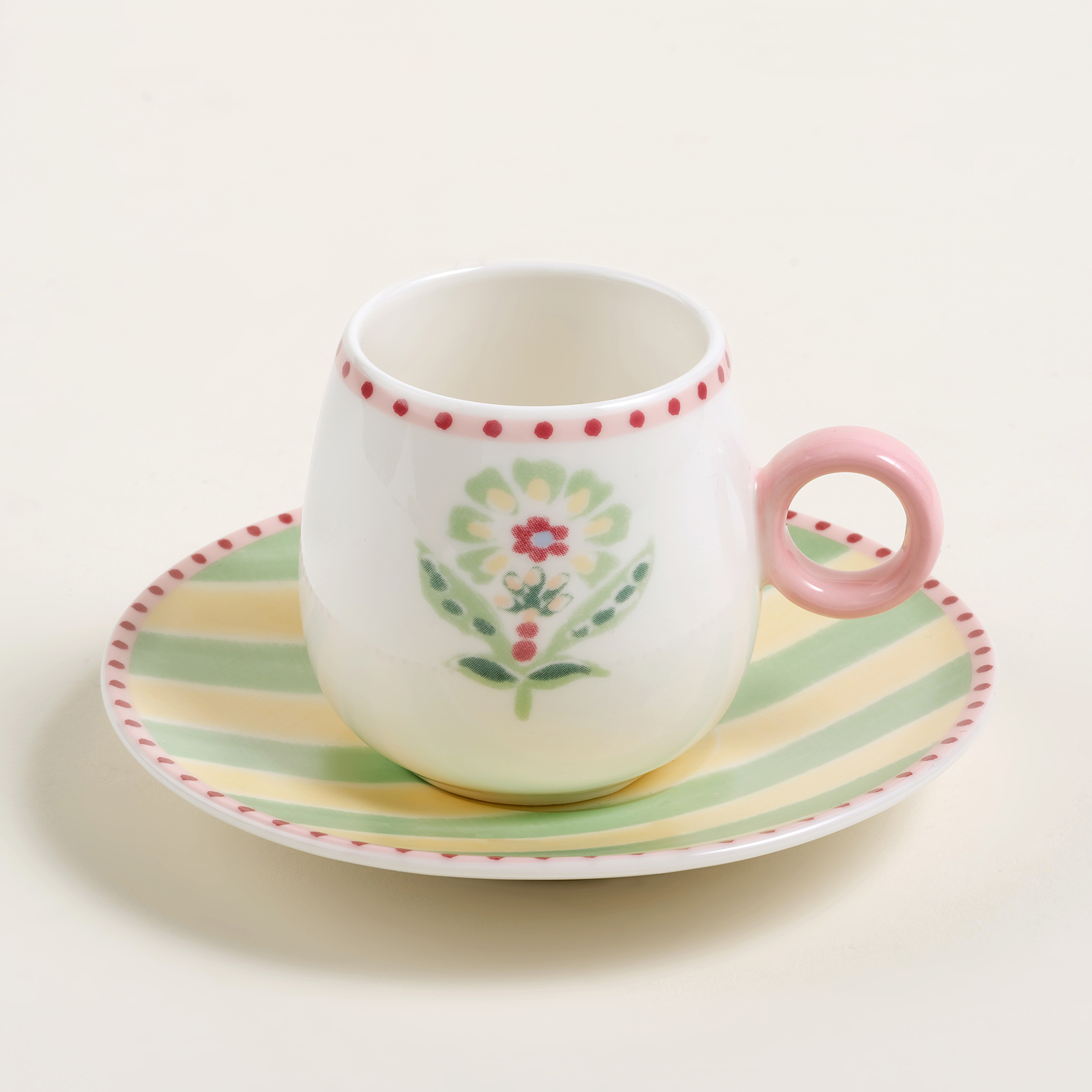 Luohu Porselen Kahve Seti 5x5x6 Cm Renkli