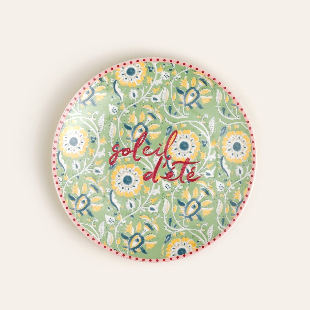 Luohu Porselen Pasta Tabağı 20x20x2 Cm Renkli