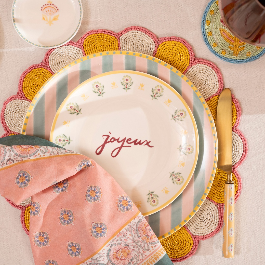 Luohu Porselen Pasta Tabağı 20x20x2 Cm Renkli