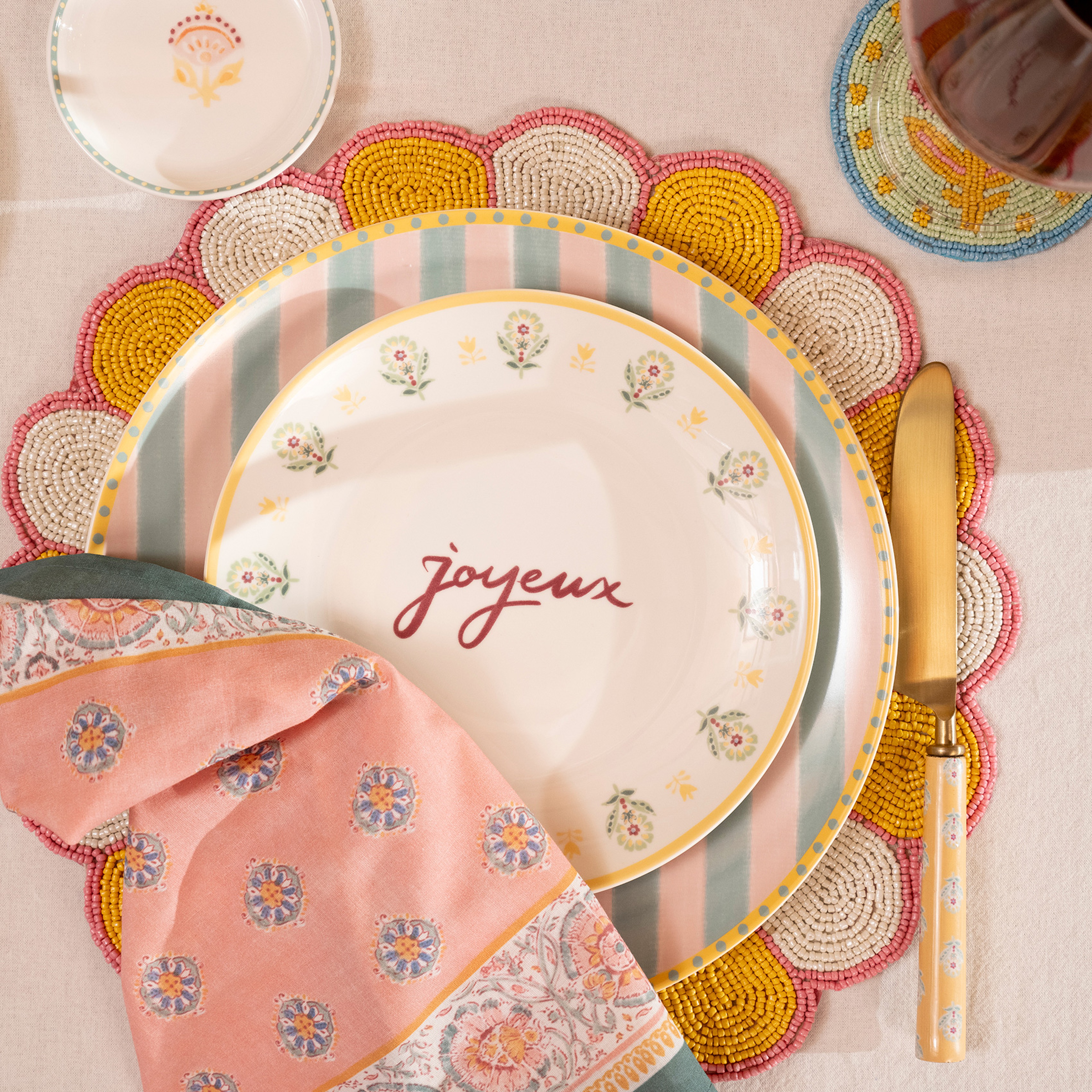 Luohu Porselen Pasta Tabağı 20x20x2 Cm Renkli